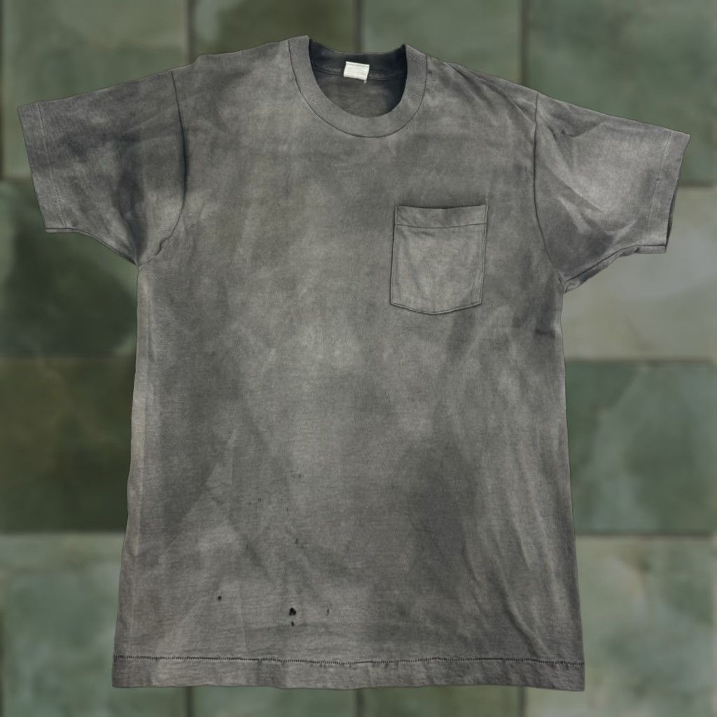 Fruit Of The Loom VINTAGE Black T Shirt Adult XL Sun Faded Ghost Pocket Grunge Hipster Punk Fruit of the Loom Size US XL / EU 56 / 4 - 1 Thumbnail
