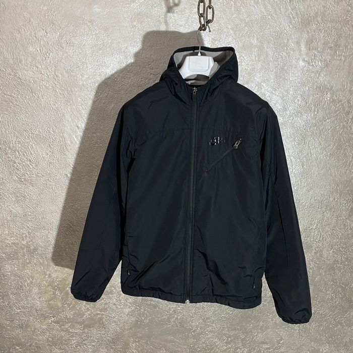 Nike Total Black 💣 Nike VTG 2000s Nylon Fleece Hooded Jacket y2k