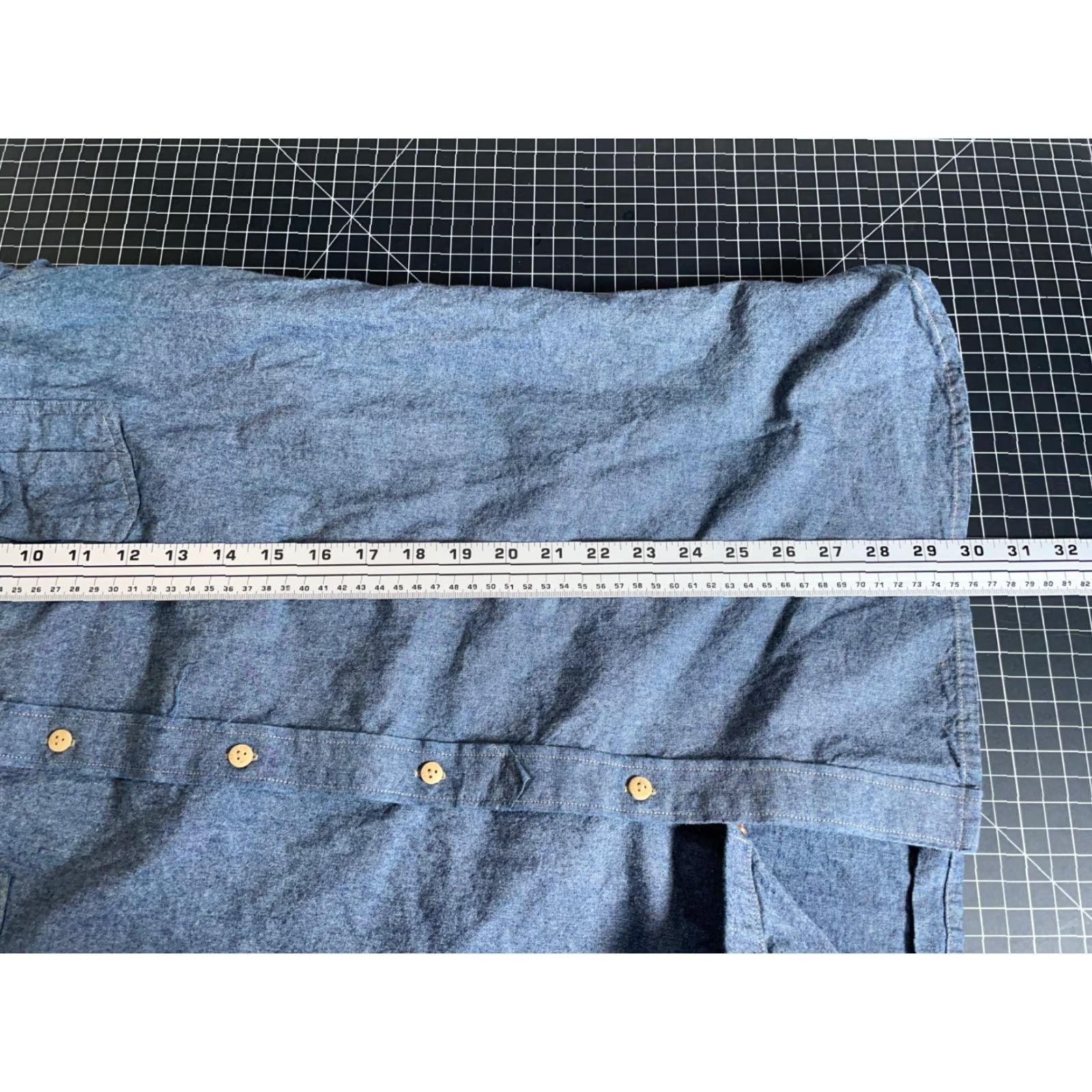 YOKE AKOO Chambray Shirt Mens XL Blue Green Camo Yoke Trim Streetwear Camouflage Button-Up Juniors None Size US XL / EU 56 / 4 - 6 Thumbnail