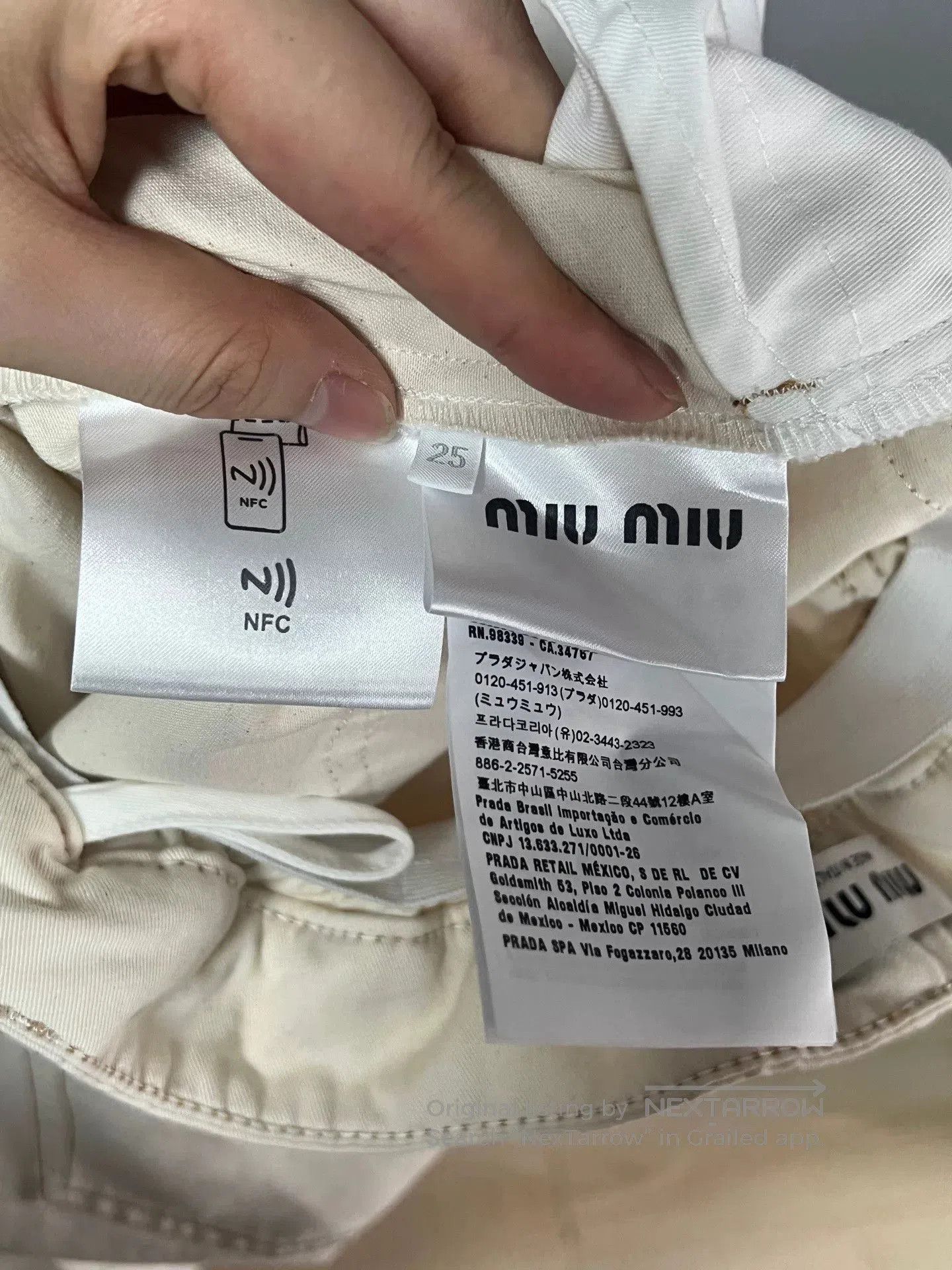 Miu Miu cream flower bud denim trousers. Size 25" / US 0 / IT 36 - 4 Thumbnail