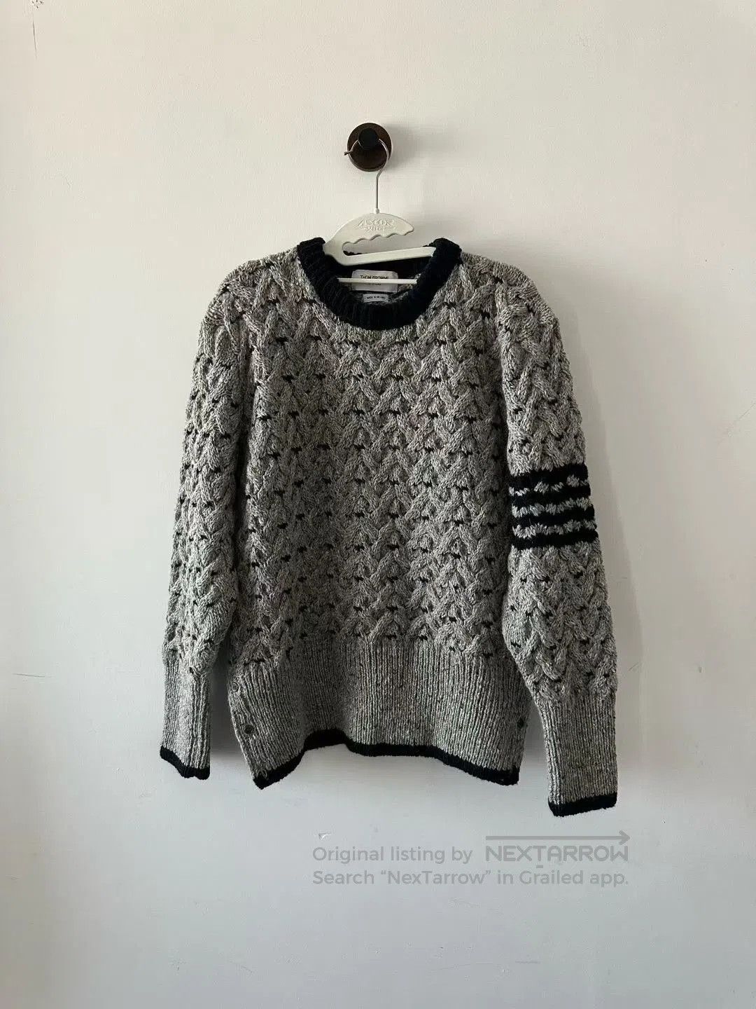 Thom Browne Thom Browne Gray Woven Wool Sweater. Size US XL / EU 56 / 4 - 1 Thumbnail