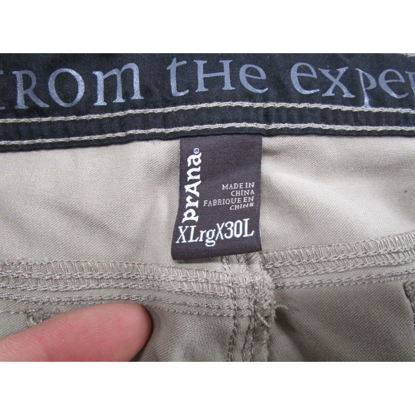 Prana Prana Stretch Zion Pants Mens XL Beige Cargo Pocket Regular Straight Belted Stretch Nylon - Vintage: No - - Size US 36 / EU 52 - 4 Thumbnail