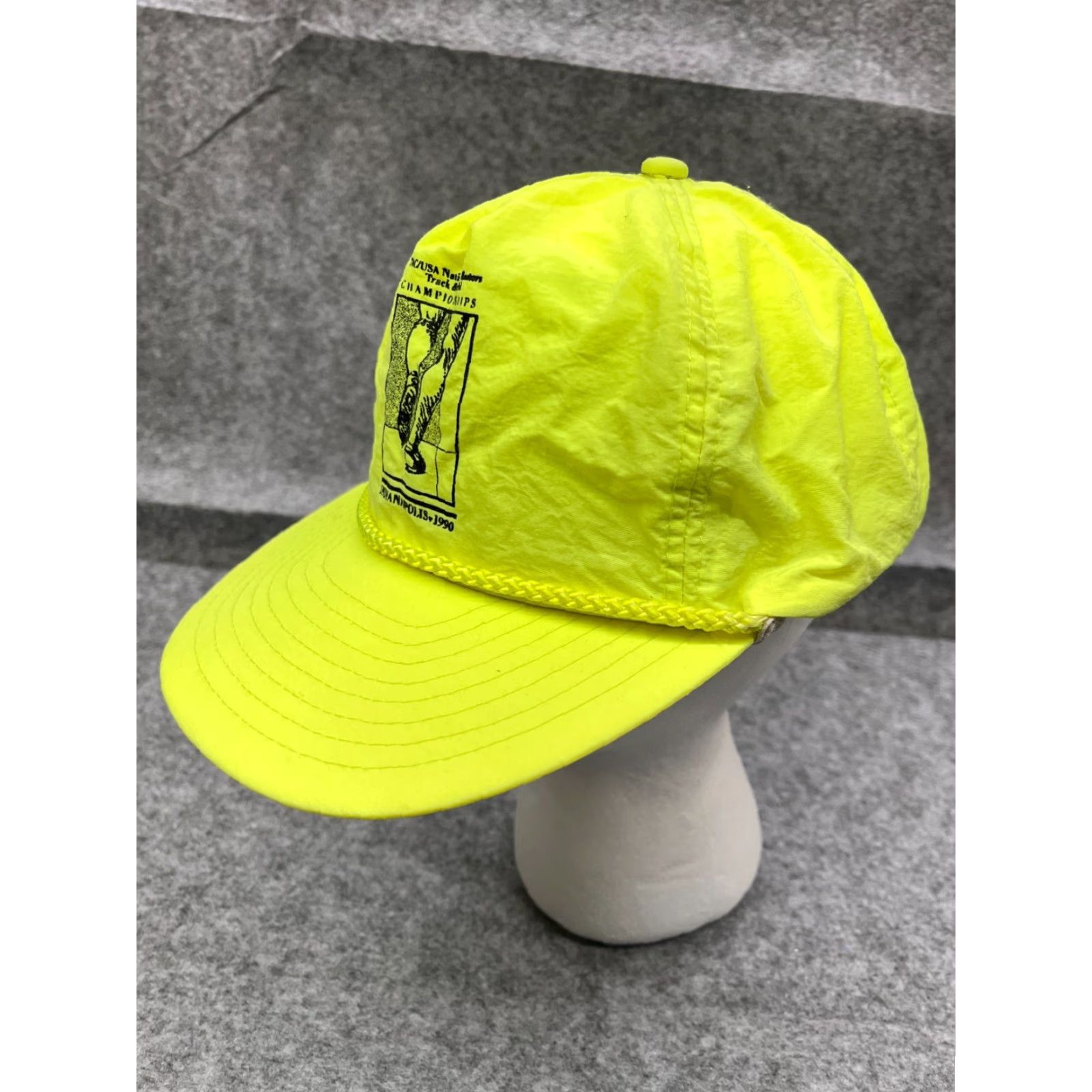 Vintage VINTAGE USA National Masters Hat Cap Snap Back Adult Small Neon Green Nylon Cap/ Hat Size ONE SIZE - 4 Thumbnail