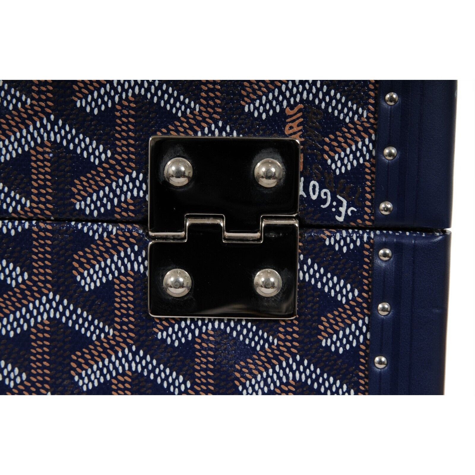 Goyard Trunk Case Navy Blue Jewelry Cuff Links Watch Box -02285 Size ONE SIZE - 19 Thumbnail