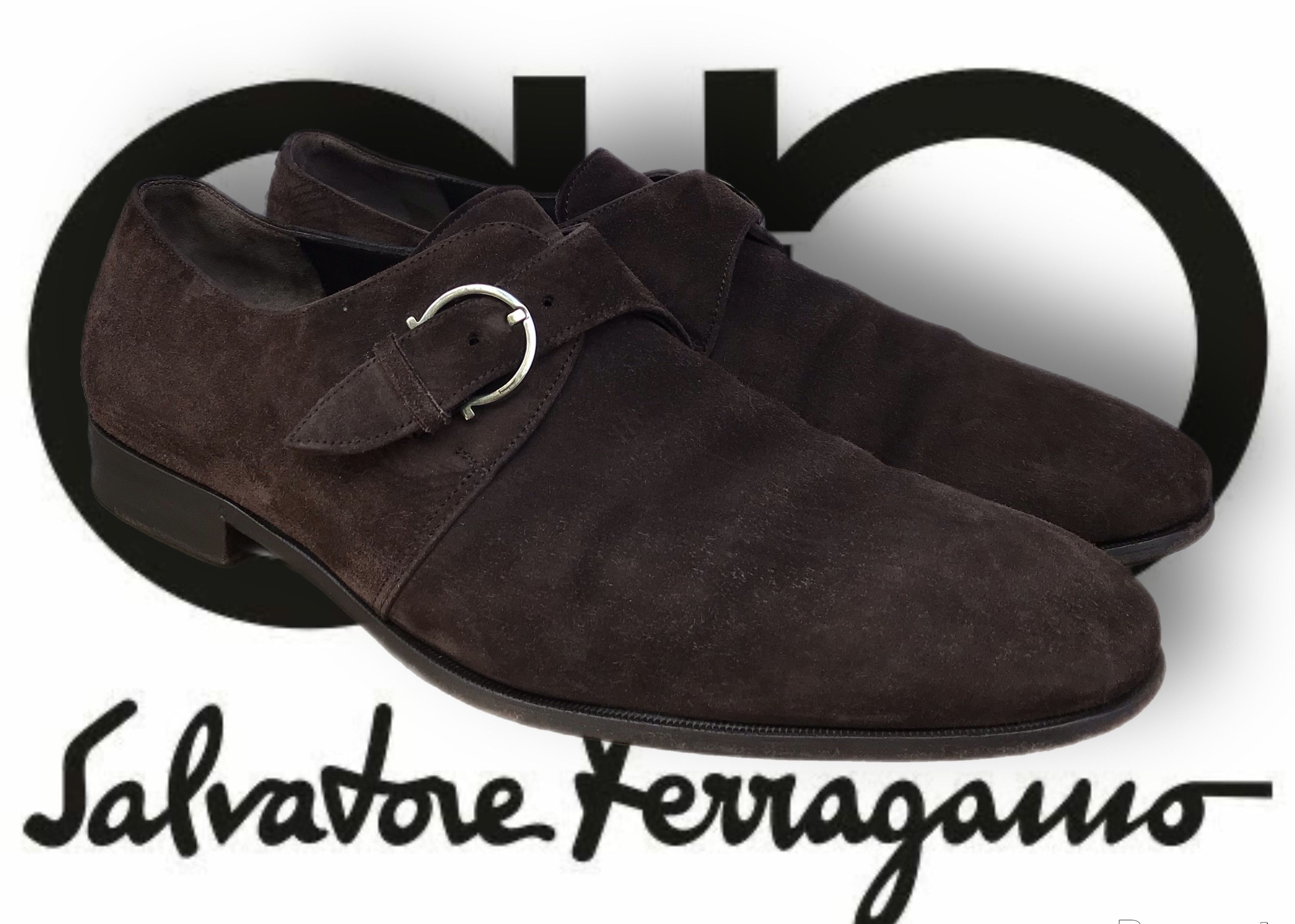 Salvatore Ferragamo Salvatore Ferragamo Dress Suede Single Monk Strap Loafer Size US 10 / EU 43 - 1 Thumbnail