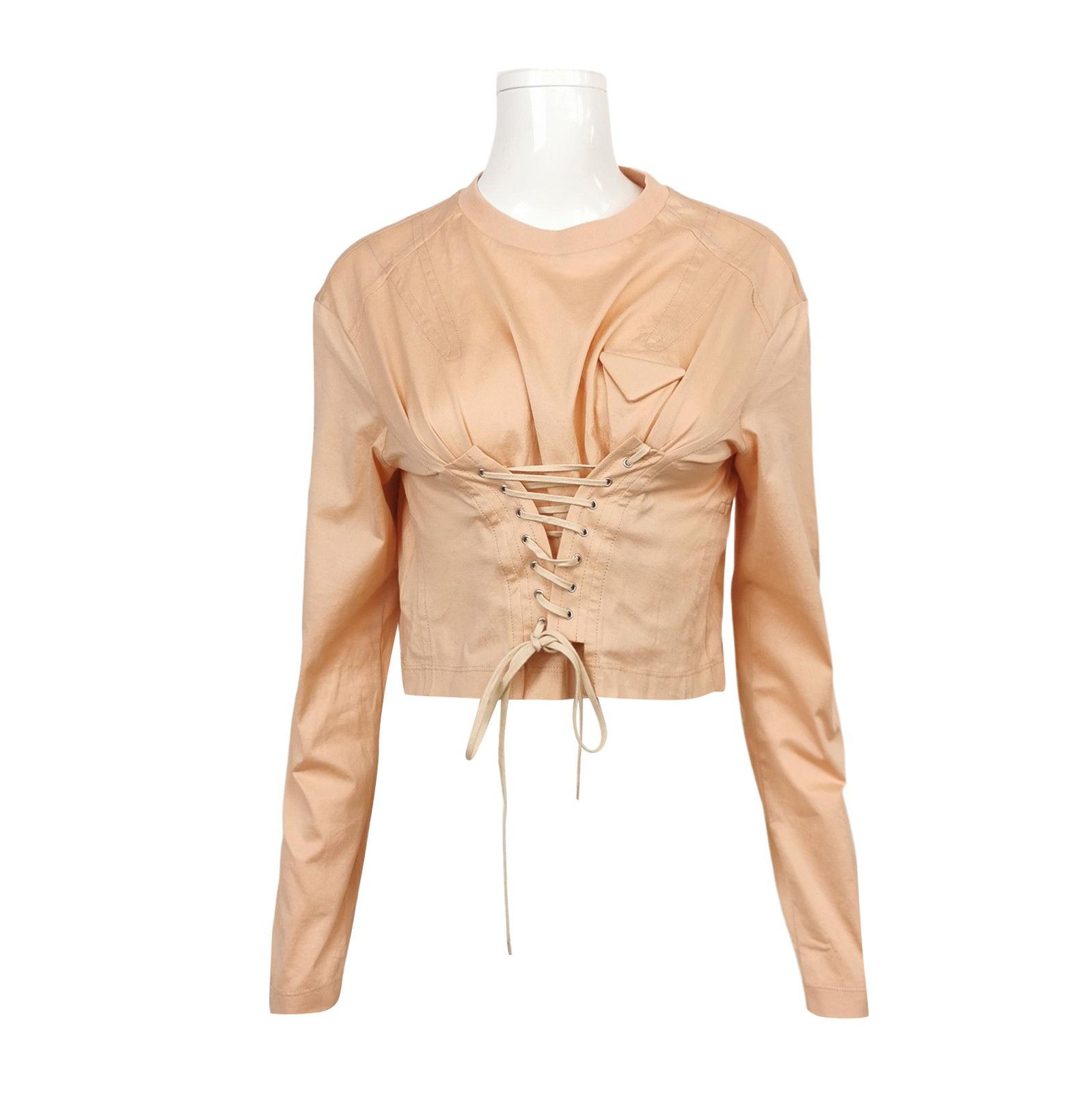 Prada Prada Cotton Long Sleeve Cropped Top 0089 Size S / US 4 / IT 40 - 1 Thumbnail