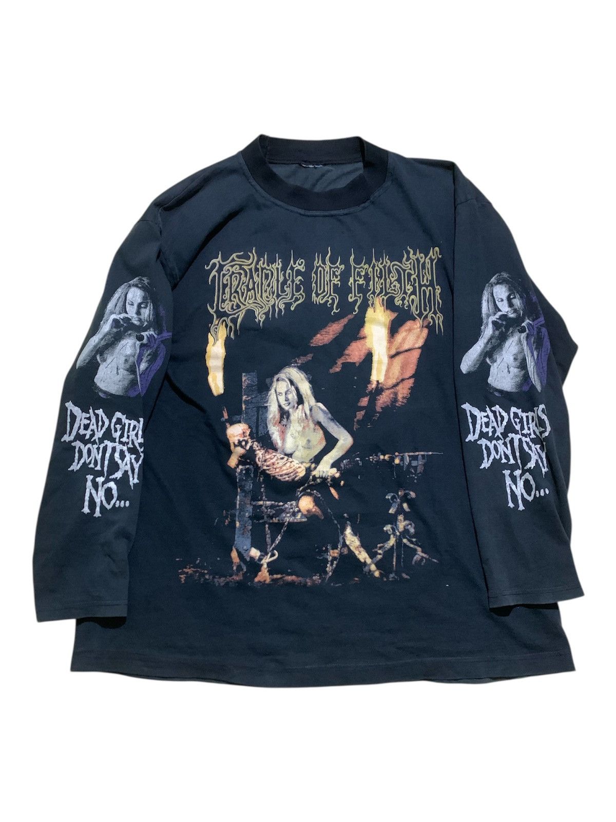Vintage Cradle of Filth Faded Distressed Long Sleeve Tee