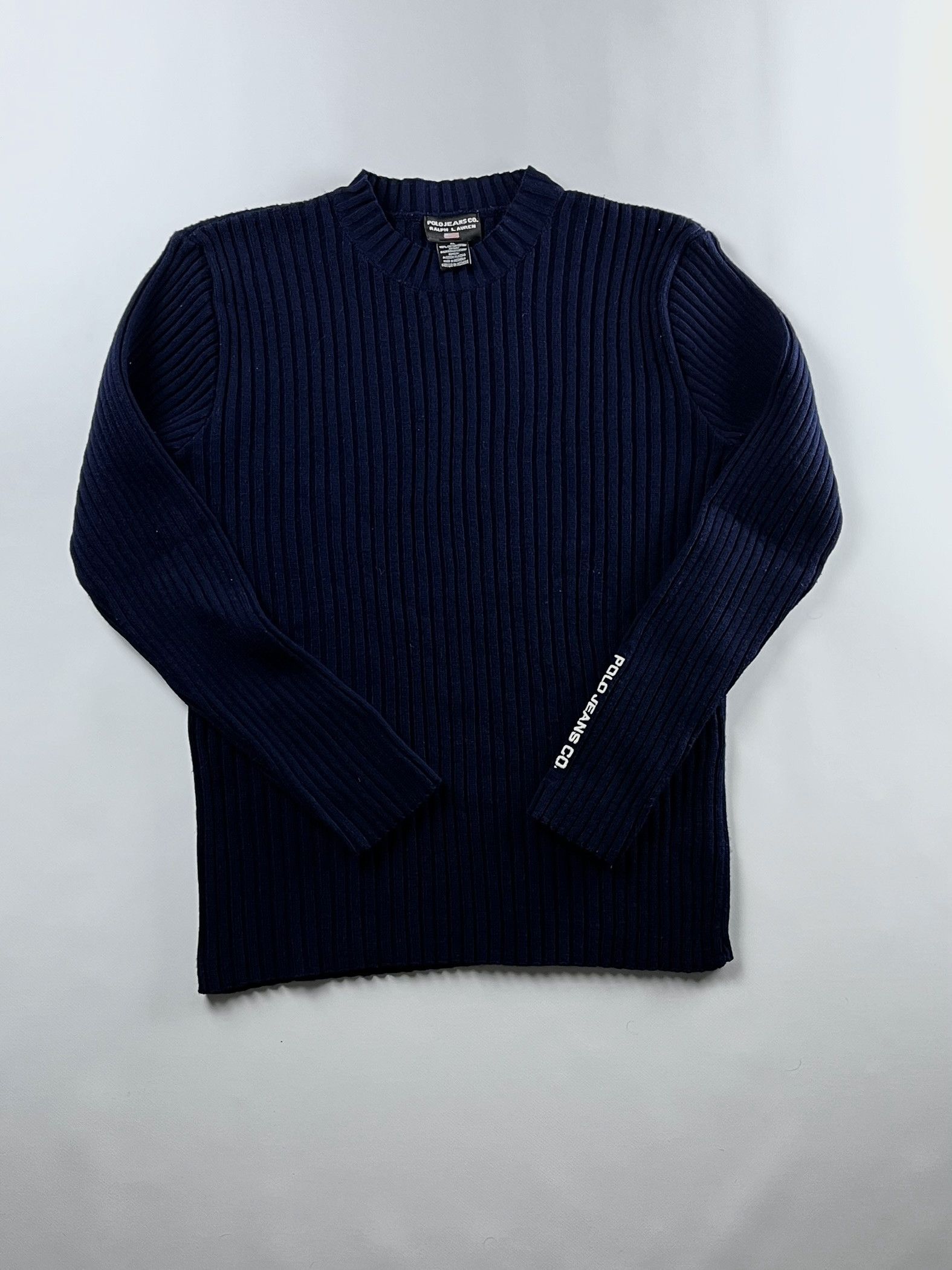 Polo Ralph Lauren × Ralph Lauren × Vintage Vintage Ribbed Knited Polo Ralph Lauren Sweater Size XL / US 12-14 / IT 48-50 - 1 Thumbnail