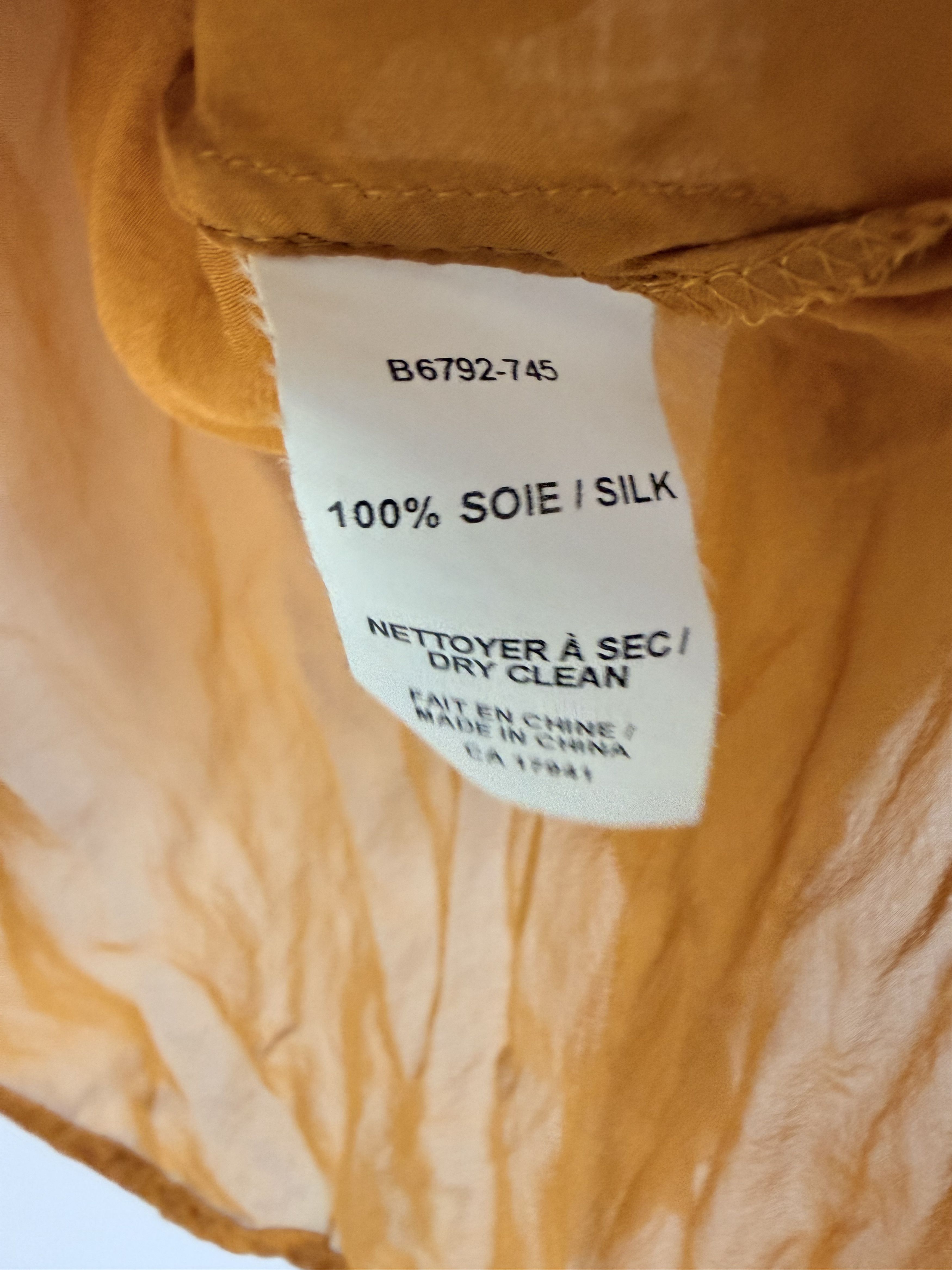 Other ANDY THE ANH 100% Silk Blouse Mustard Ruffle Floral Top Sz 4 Size S / US 4 / IT 40 - 6 Thumbnail