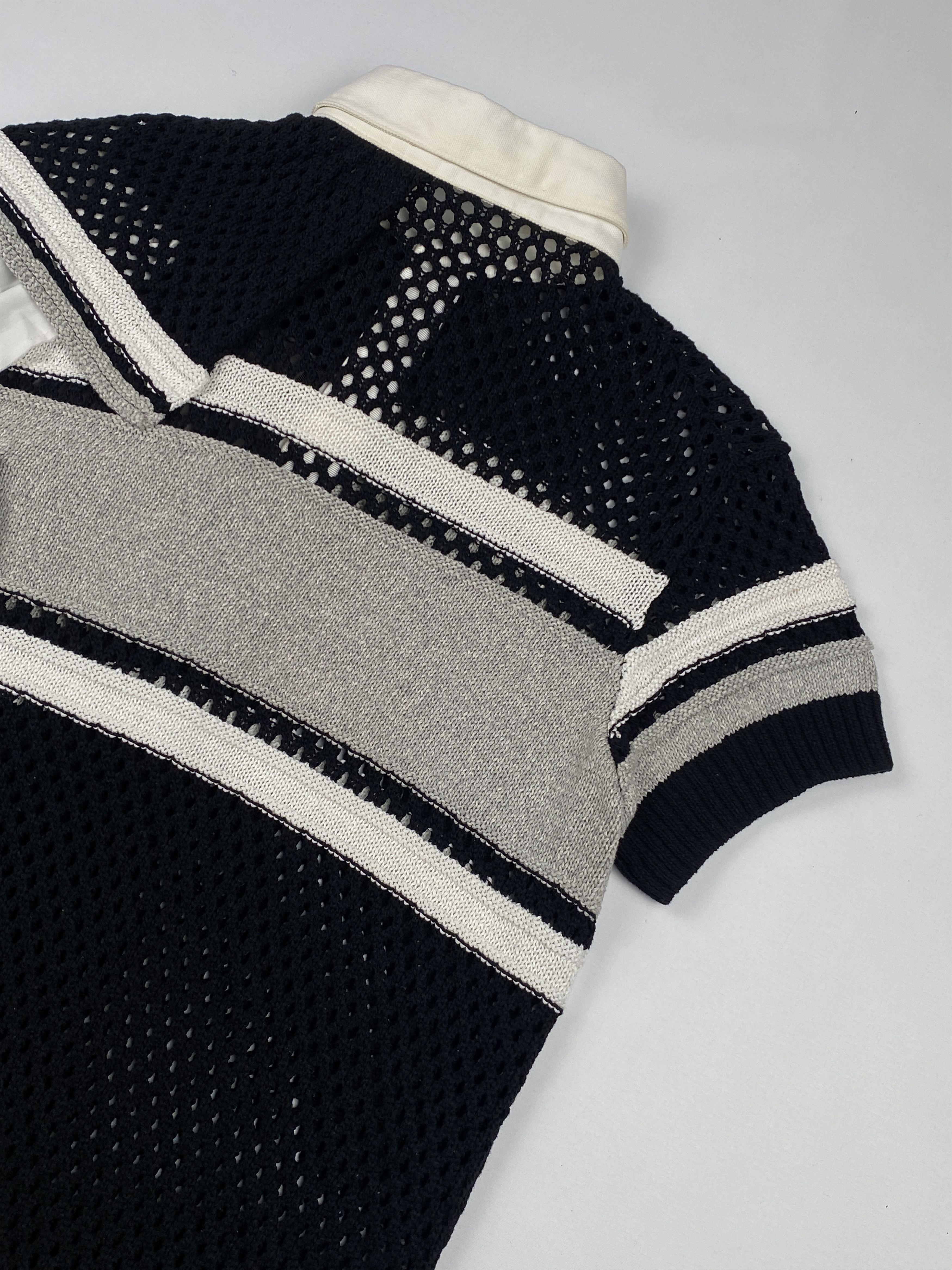 Sacai Paneled Ruffled Polo Top Size L / US 10 / IT 46 - 11 Thumbnail