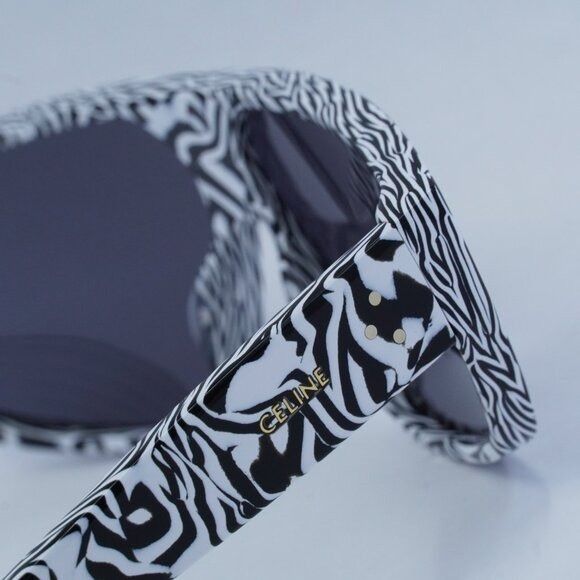 Celine 🕶️ New Celine CL40195I 04A Zebra/Smoke Sunglasses Size ONE SIZE - 10 Thumbnail