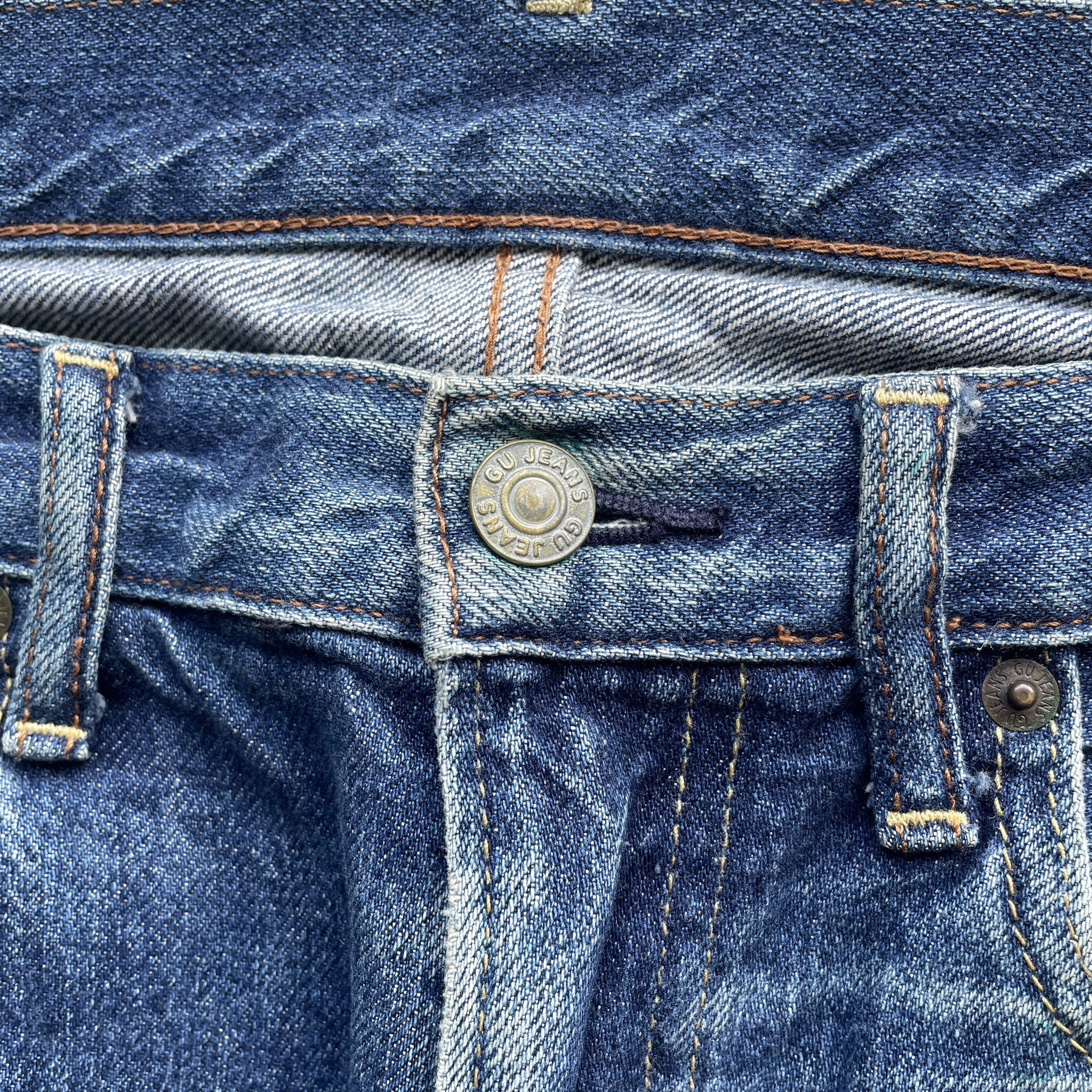 Japanese Brand VINTAGE JAPAN GU FADED DENIM DISTRESSED JEANS PANTS W33x32 Size US 33 - 6 Thumbnail