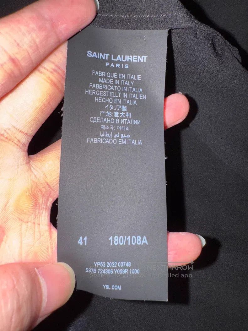 Saint Laurent Paris Saint Laurent Paris size 41 Semi-Transparent Mulberry Silk Size US XL / EU 56 / 4 - 8 Thumbnail
