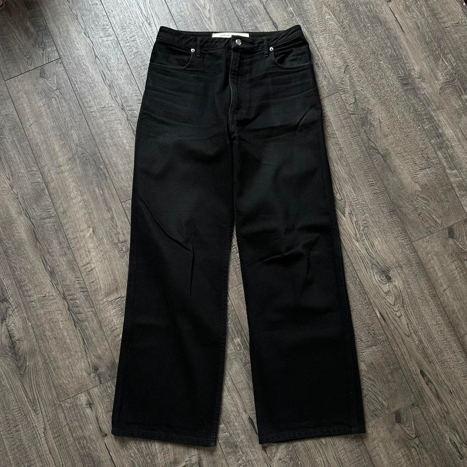 Eckhaus Latta Black Designer Eckhaus Latta Denim Wide Leg Flare Jeans Pant Size US 29 - 4 Thumbnail
