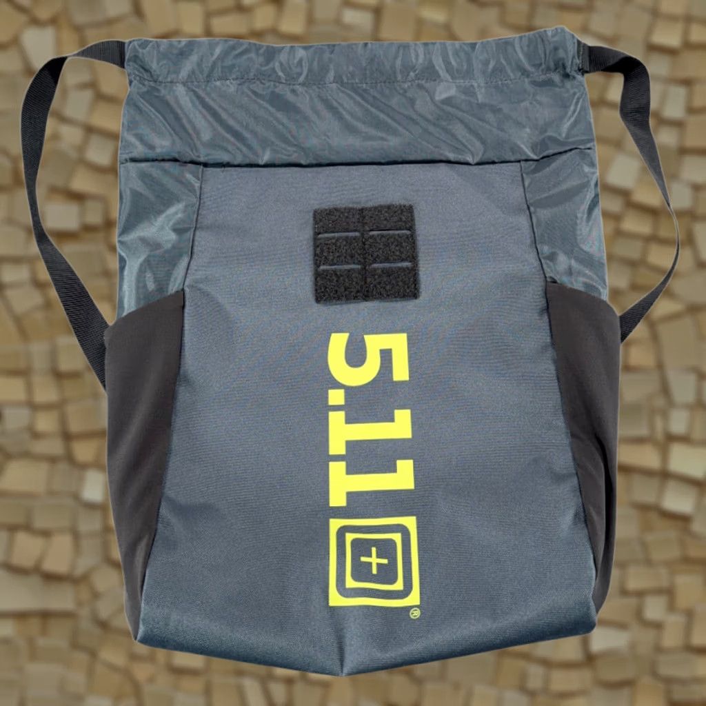 Vintage VINTAGE 5.11 Tactical Bag Gray Yellow Polyester Drawstring Cinch Backpack Logo Promo Swag Size ONE SIZE - 1 Thumbnail