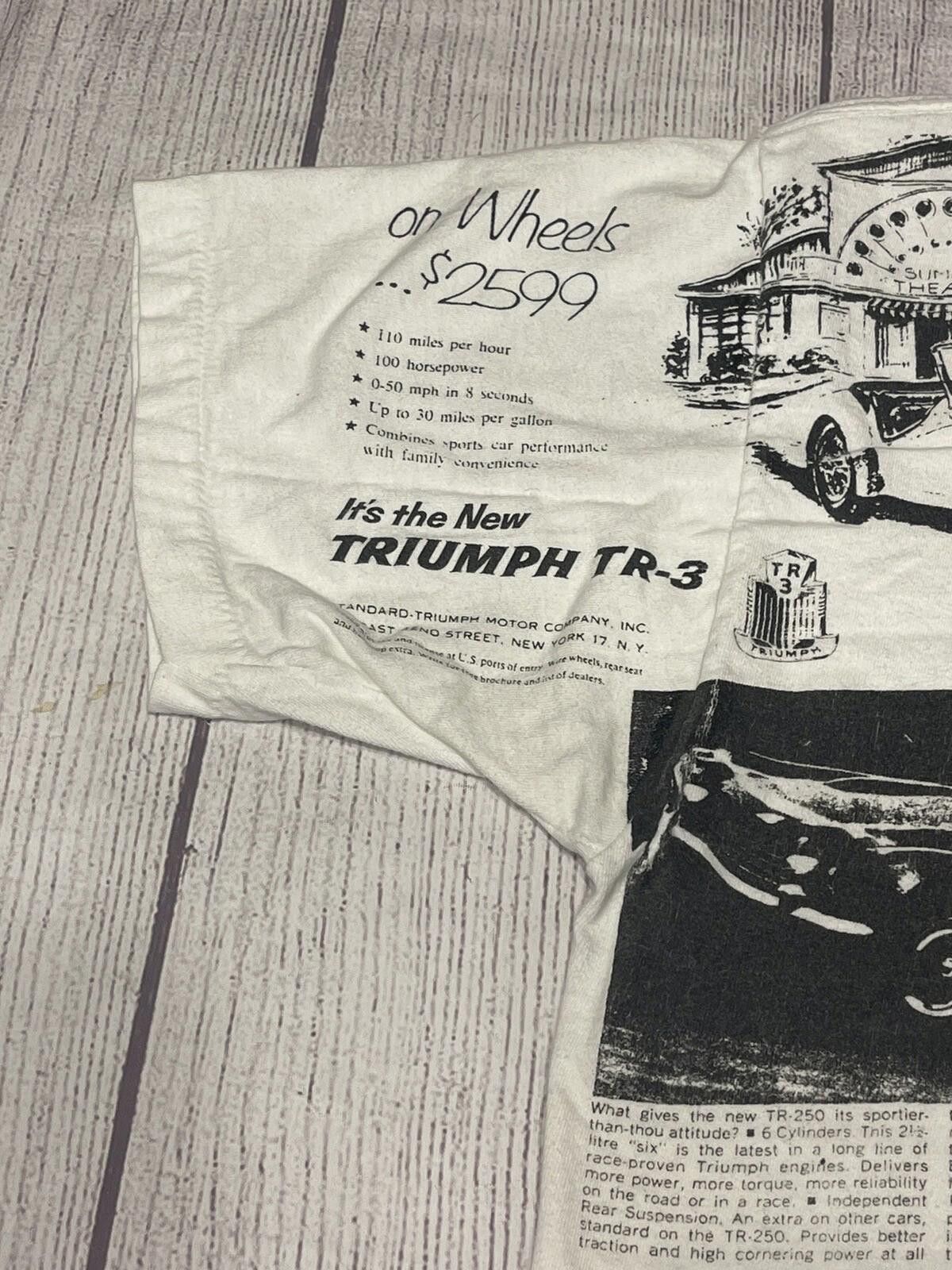 Vintage Vintage Single Stitch T Shirt Classic Car Triumph AOP 2XL Size US L / EU 52-54 / 3 - 3 Thumbnail