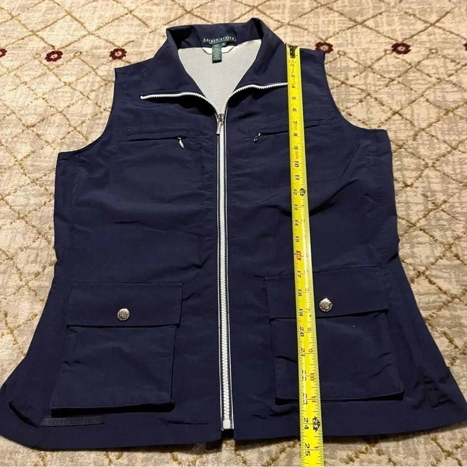 Lauren Ralph Lauren Ralph Lauren Active Womens Medium Blue Zip Up Vest Pockets Size M / US 6-8 / IT 42-44 - 9 Thumbnail