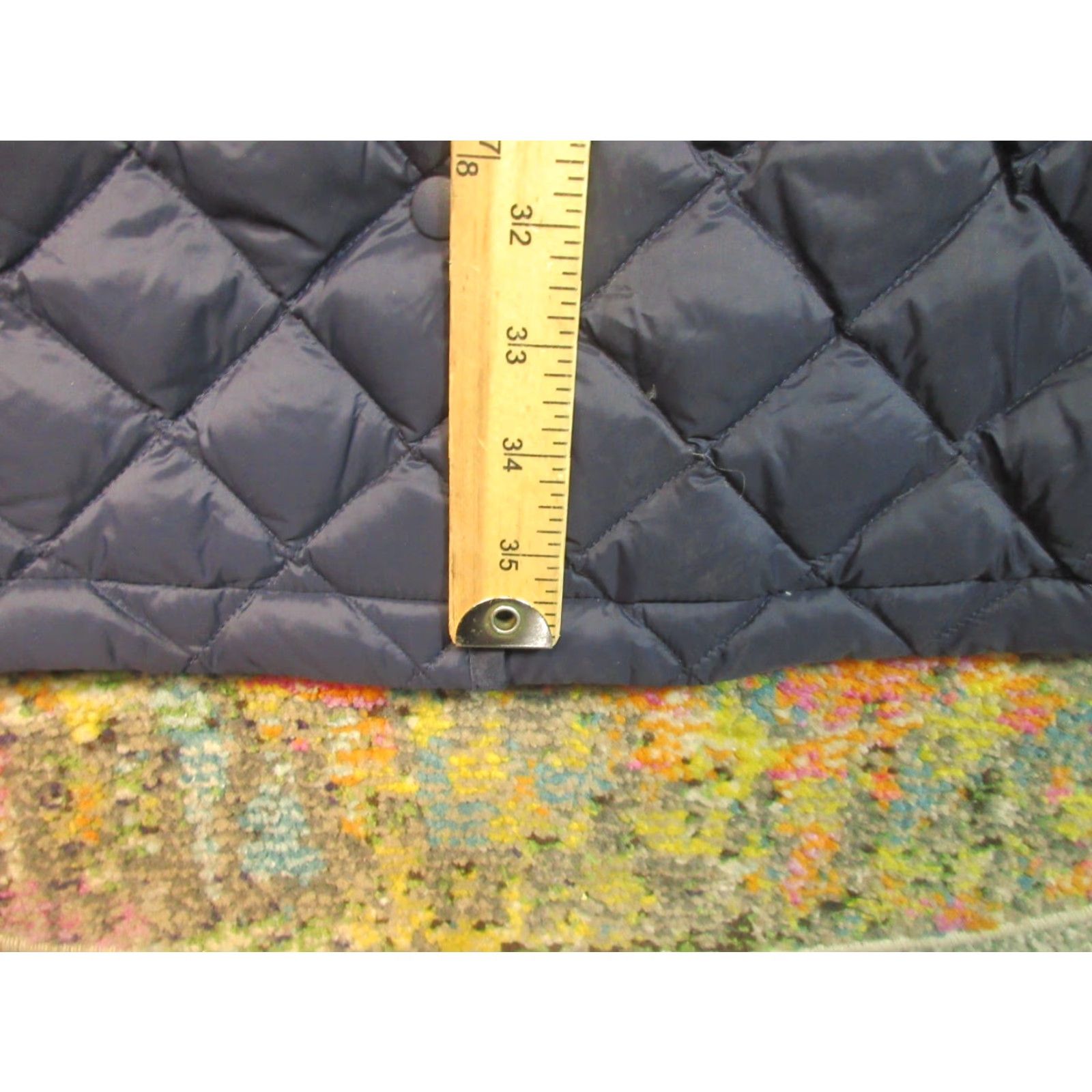 J. Jill J Jill Down Puffer Jacket Parka Womens S Navy Snap Front Quilted Long Lightweight Coat Size S / US 4 / IT 40 - 6 Thumbnail
