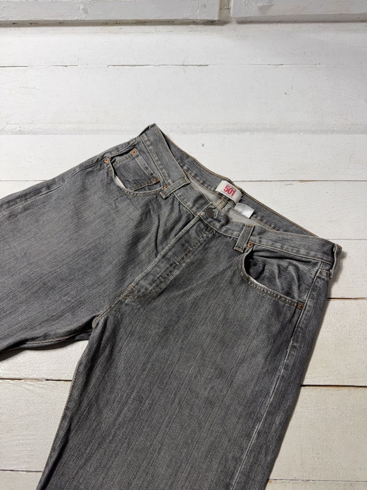 Levi's 00s Levi’s 501 Original Grey Jeans Button Fly Made in Mexico Size US 36 / EU 52 - 5 Thumbnail