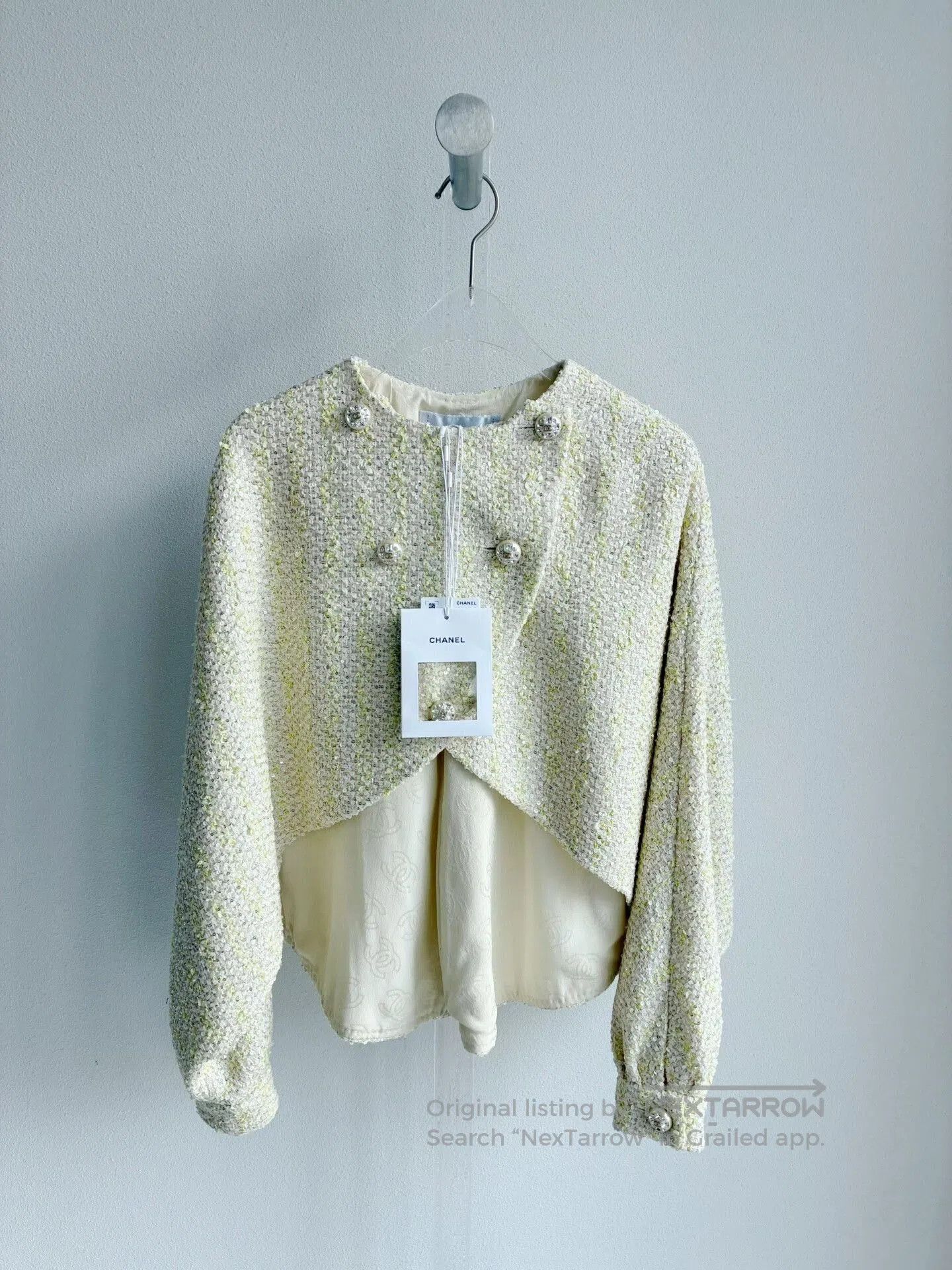 Chanel Chanel 23S Yellow Sequin Cape Coat. Size XXS / US 00 / IT 34 - 2 Thumbnail