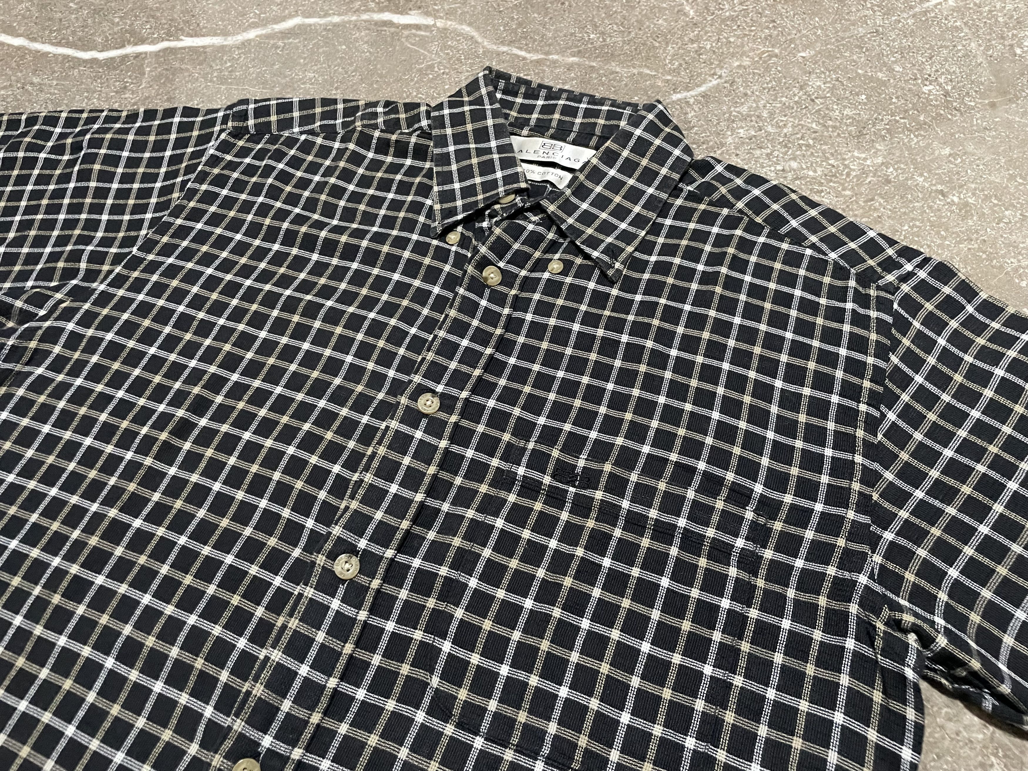 Balenciaga × Vintage Balenciaga Checked Polo - Button Ups Size US L / EU 52-54 / 3 - 5 Thumbnail