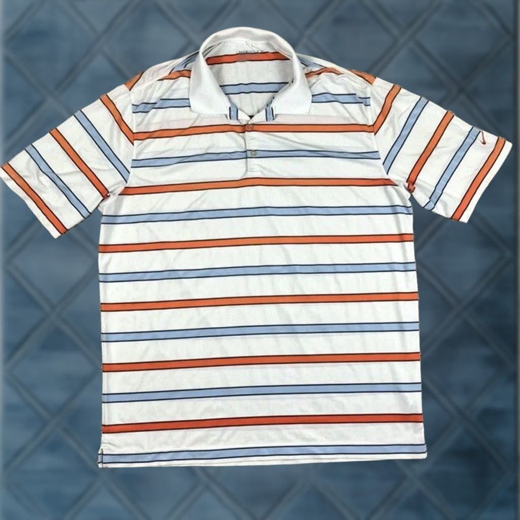 Nike Nike Golf Polo Shirt Mens XL White Striped Short Sleeve Casual Polo Shirt Size US XL / EU 56 / 4 - 1 Thumbnail