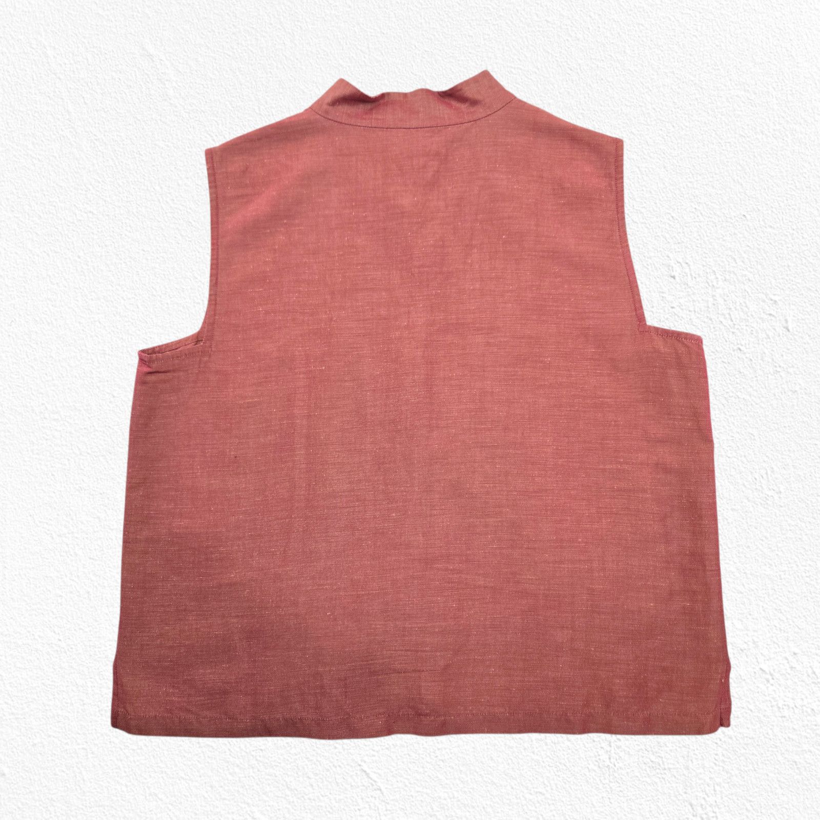 Eileen Fisher Eileen Fisher Linen Silk Rust Sleeveless Blouse M Size M / US 6-8 / IT 42-44 - 10 Thumbnail