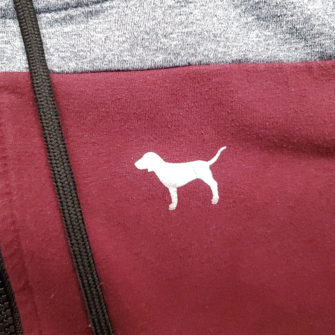 Pinko VINTAGE Pink Victorias Secret Hoodie Women S Maroon Dog Long Sleeve Full Zip Sweatshirt Size S / US 4 / IT 40 - 3 Thumbnail