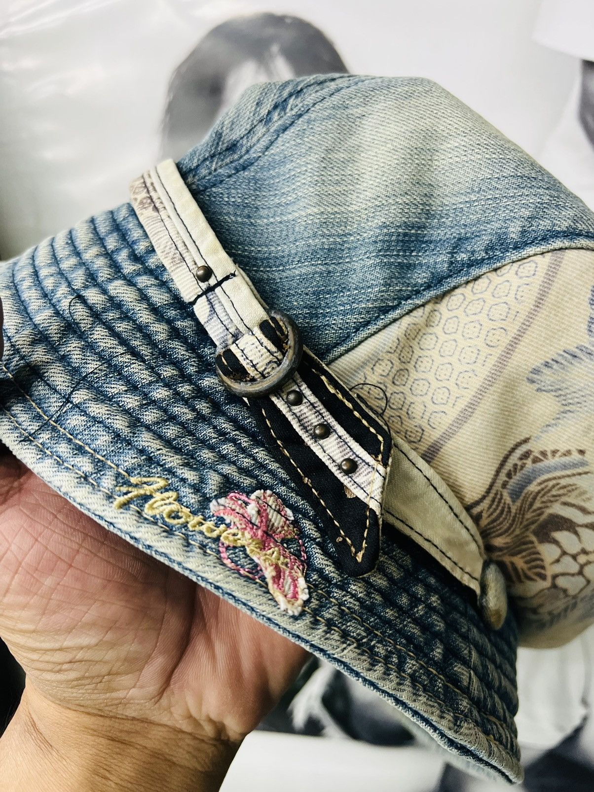 Japanese Brand Vintage Japanese Brand Bucket Hat Blue like Kapital Size ONE SIZE - 5 Thumbnail