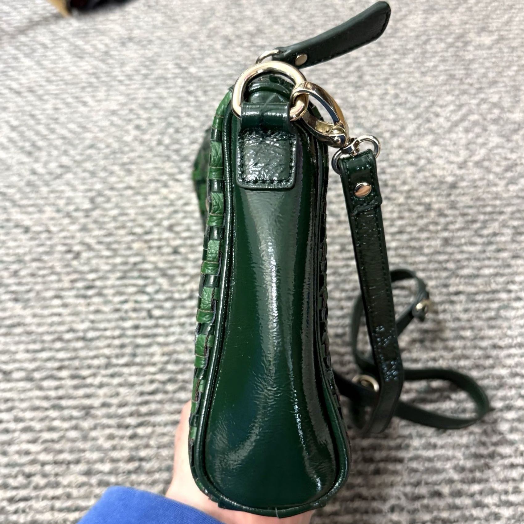 Vintage VINTAGE Sharif Satchel Green Leather Exotic Leather Trim 80s Size ONE SIZE - 6 Thumbnail