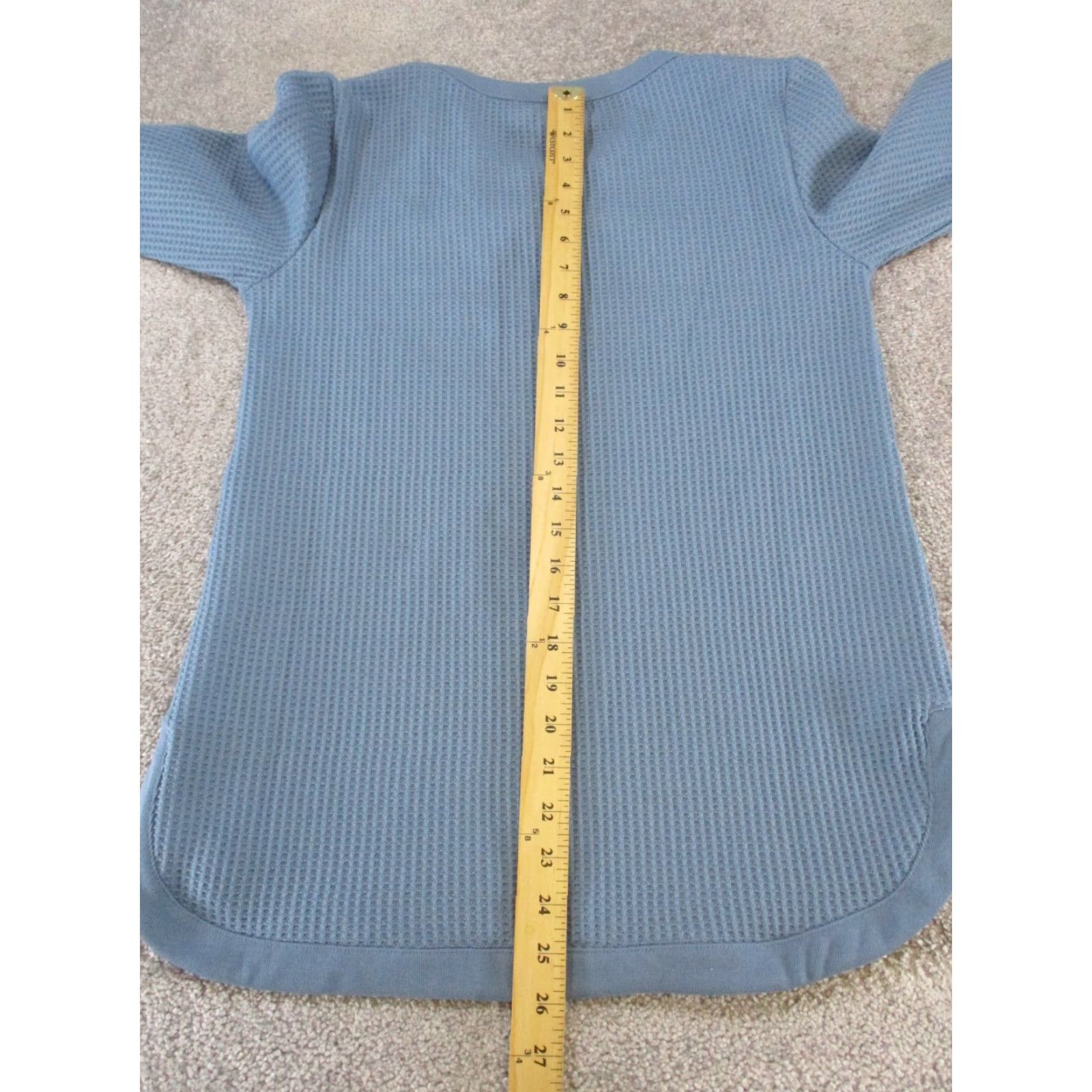 Vintage L.L. Bean Signature Sweater Mens XS Blue Waffle Knit Knitwear Polyester Wool? Size US XS / EU 42 / 0 - 7 Thumbnail