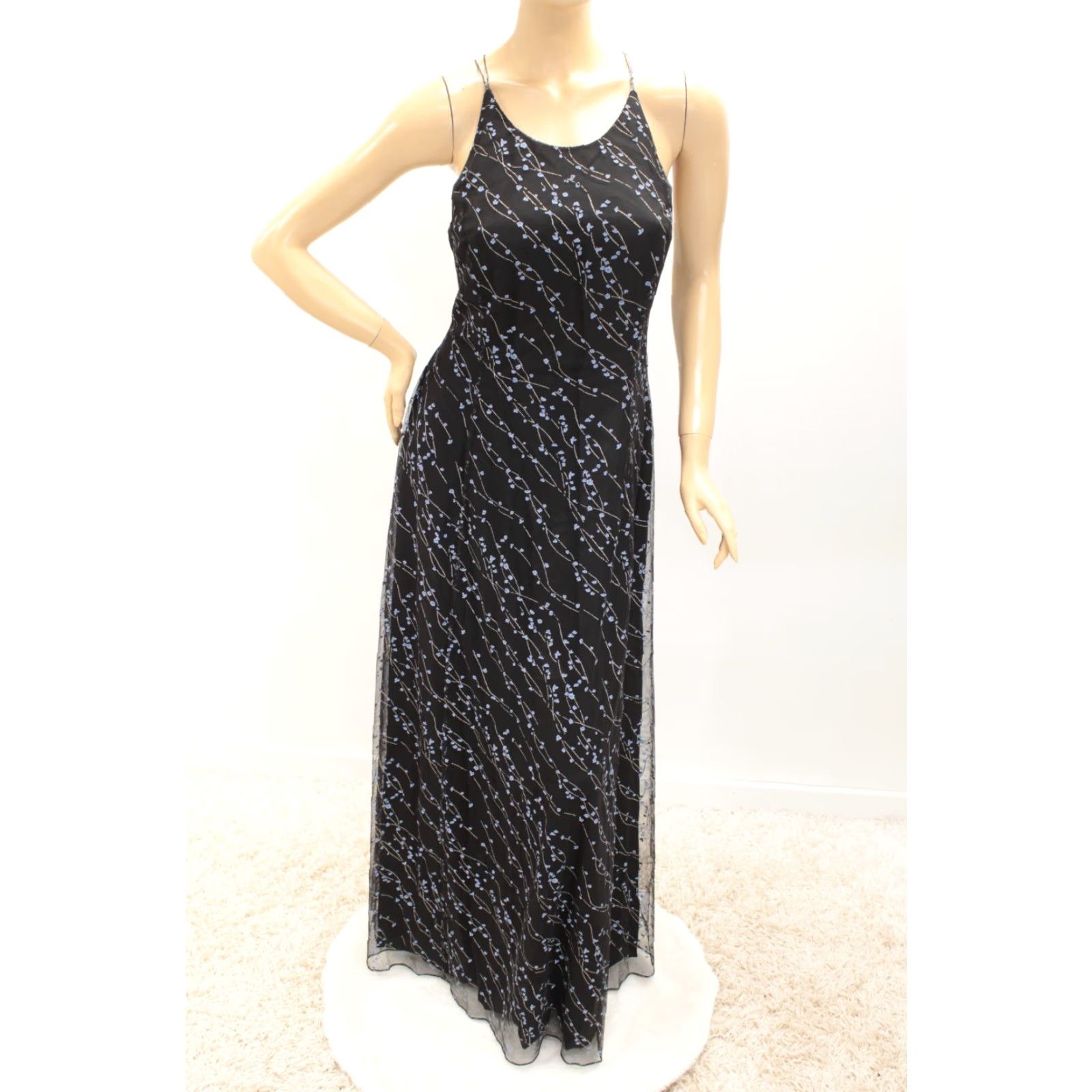 Adrianna Papell VINTAGE Adrianna Papell Evening Dress Women 16 Gown Whimsygoth Dark Fairy Ball Gown Sheath Long Black Floral 90s Goth Wedding Dress Mens? Women Size XXL / US 16-18 / IT 52-54 - 6 Thumbnail