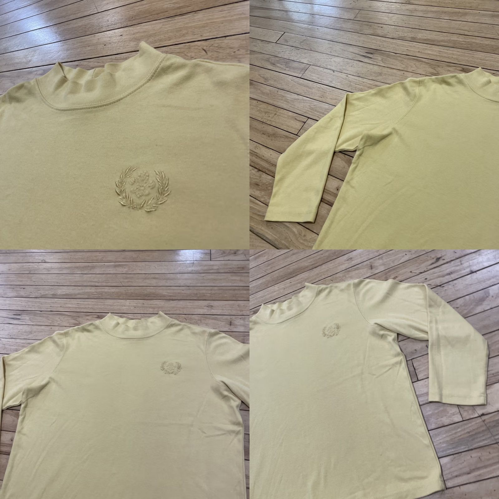 Blair VINTAGE Blair Mock Neck Crop Sweater 3/4 Sleeve Yellow Crest Adult M 80s Pullover Size US M / EU 48-50 / 2 - 10 Thumbnail