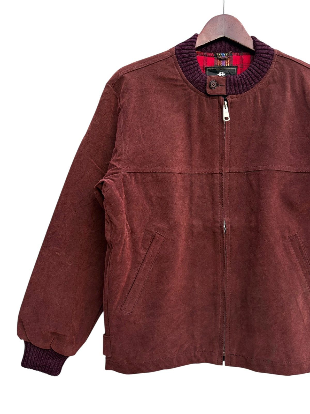 Japanese Brand Setalon Japan Suede Leather Jacket Tartan Lining Size US M / EU 48-50 / 2 - 6 Thumbnail