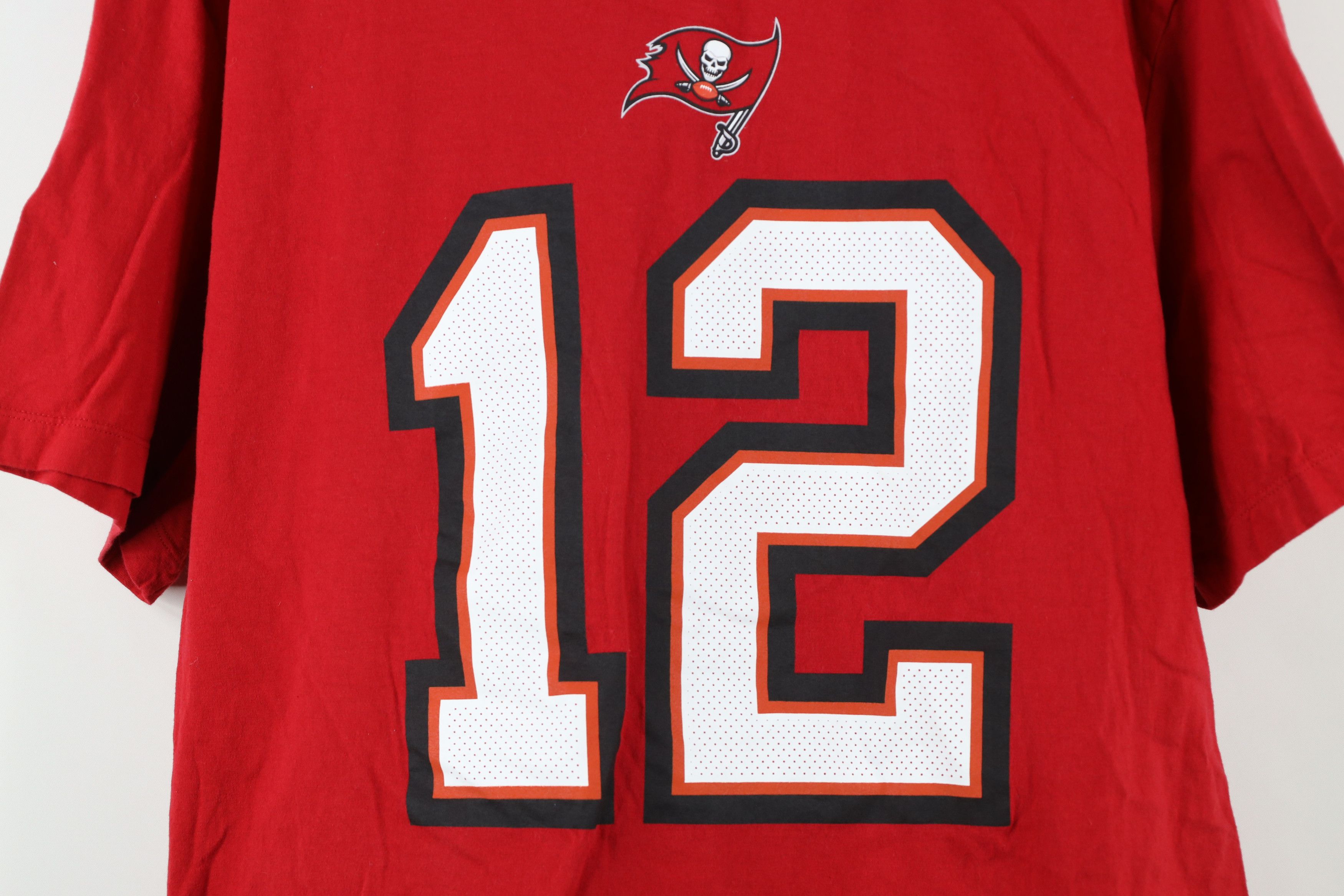 Nike × Vintage Nike Tom Brady Tampa Bay Buccaneers Football T-Shirt Red #12 Size US XXL / EU 58 / 5 - 4 Thumbnail