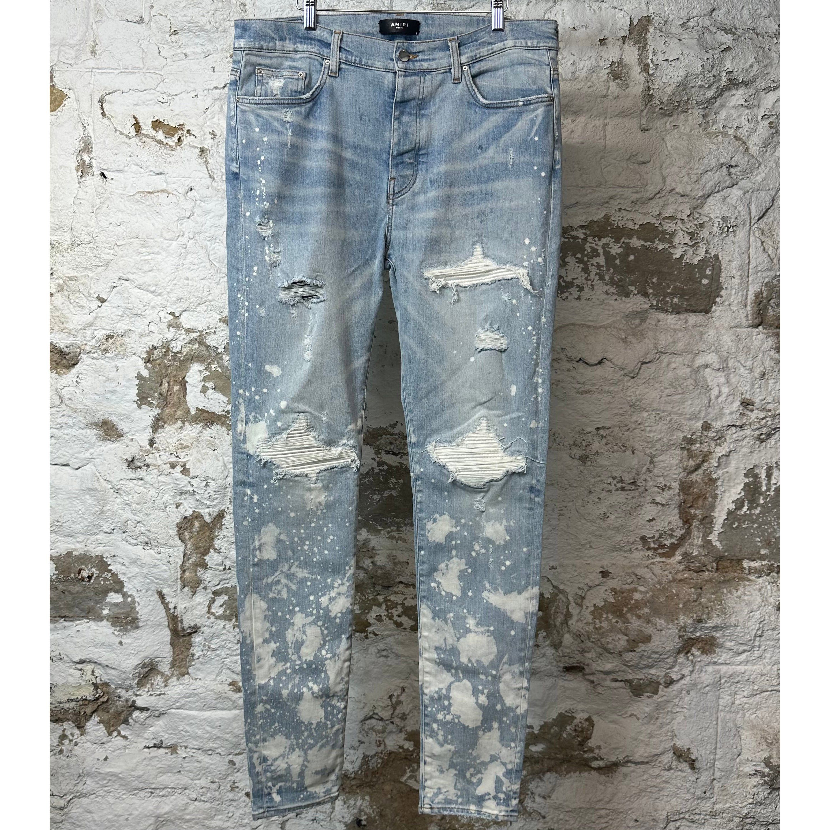 Amiri Amiri MX1 White Canvas Bleached Blue Denim Jeans Sz 38 Size US 38 / EU 54 - 1 Thumbnail