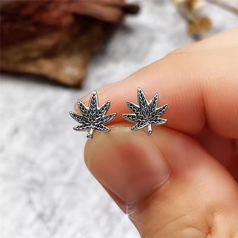 West Coast Choppers Maple Leaf Stud Earring (pair) Size ONE SIZE - 1 Thumbnail
