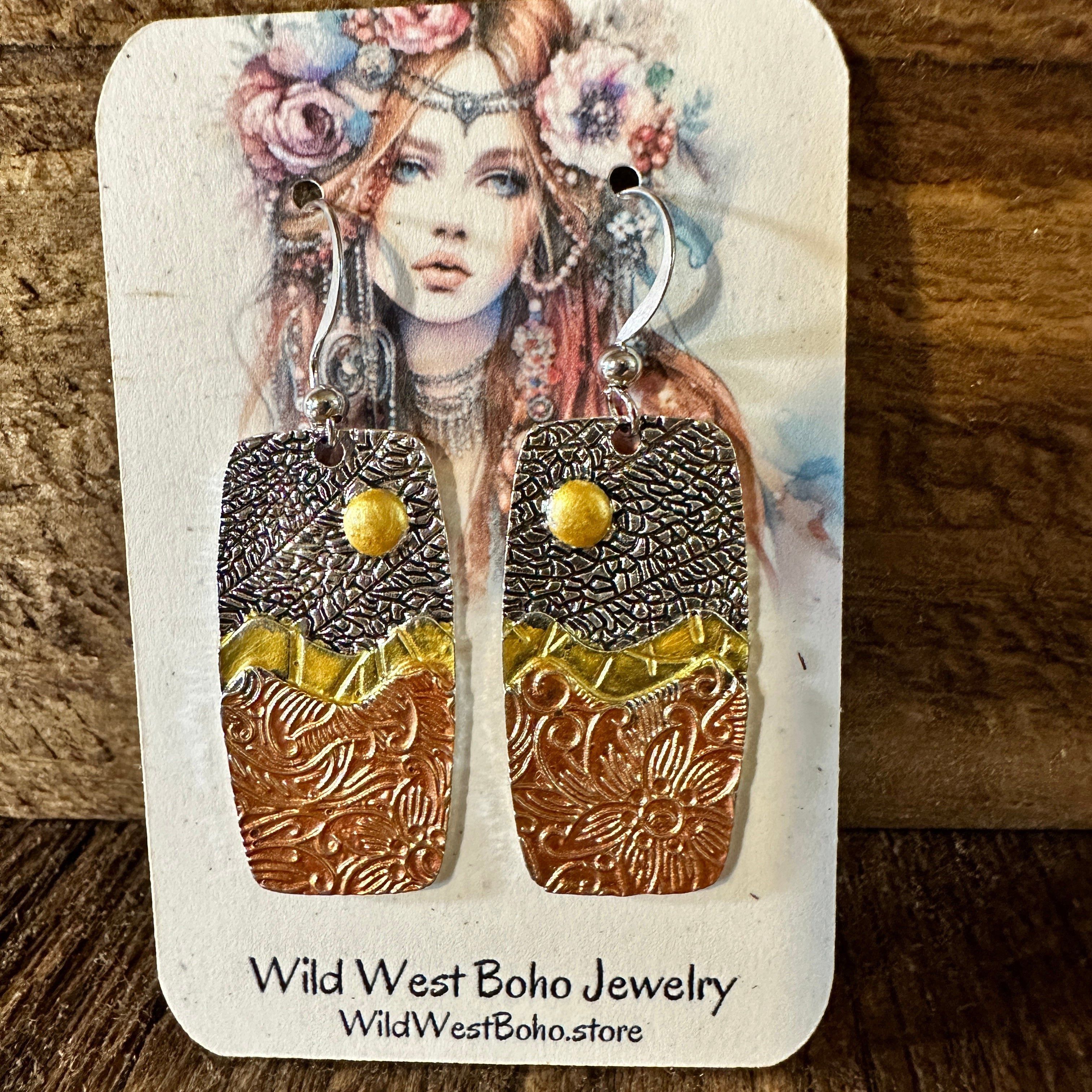 Other Handmade Bohemian Hippie Copper Dangle Earring, Retro Ethnic Size ONE SIZE - 9 Thumbnail