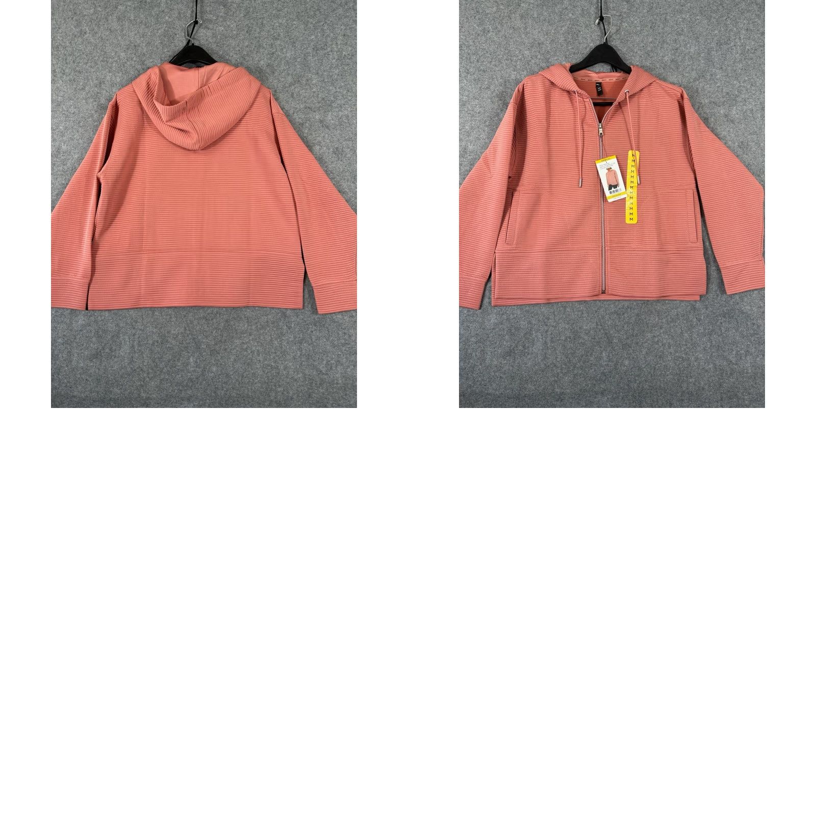DKNY VINTAGE: DKNY Ottoman Full-Zip Hoodie Womens M Faded Rose Ribbed Stretch Pockets NWT Size M / US 6-8 / IT 42-44 - 9 Thumbnail