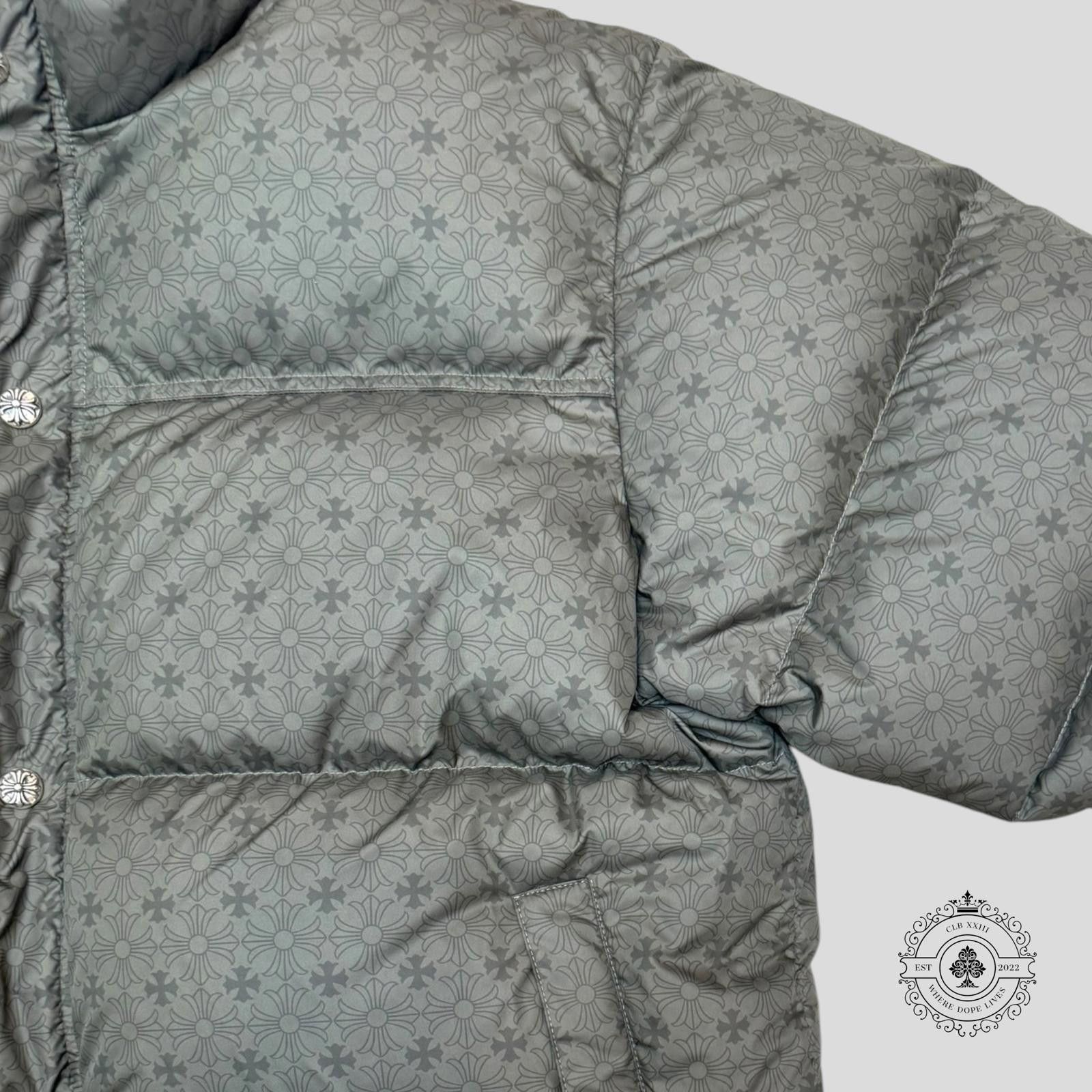 Chrome Hearts Chrome Heart Plus Pattern Puffer Jacket in Olive Green Size US XL / EU 56 / 4 - 3 Thumbnail