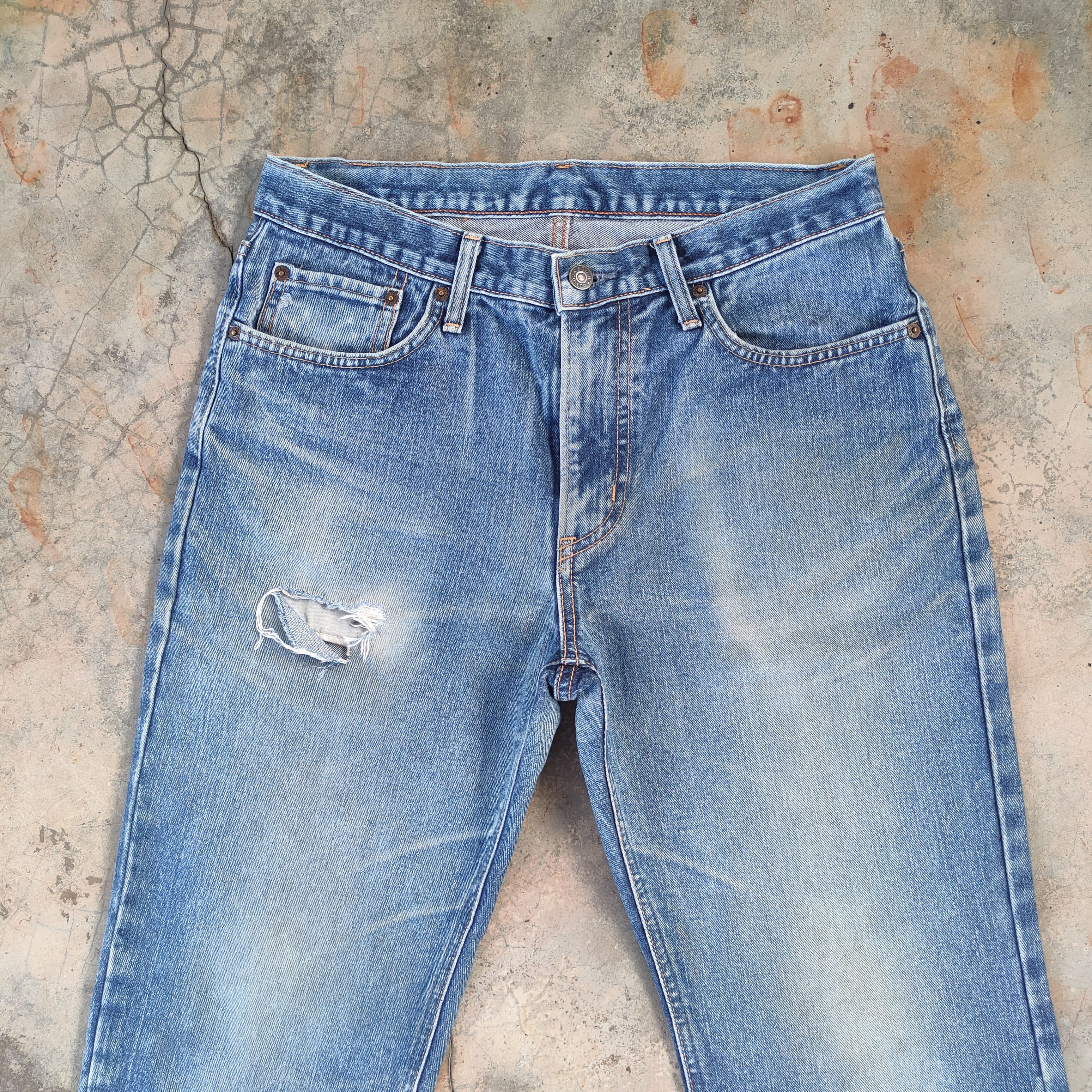 Edwin W32 VINTAGE EDWIN 403 FADED DISTRESSED JEAN PANTS Size US 32 / EU 48 - 3 Thumbnail