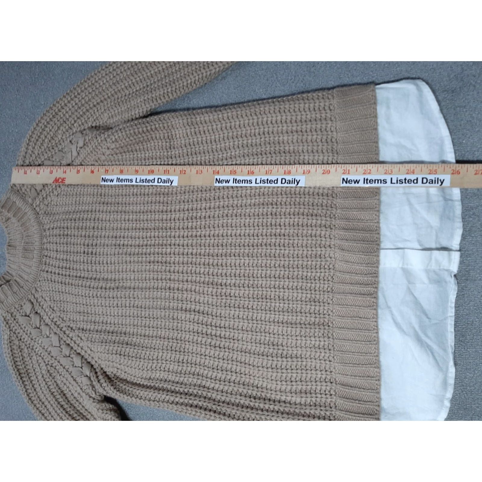 BB Dakota BB Dakota Womens Sweater XS Pink Knit Long Sleeve Pullover Tan Boho Scoop Neck Regular Size XS Womens Size XS / US 0-2 / IT 36-38 - 2 Thumbnail