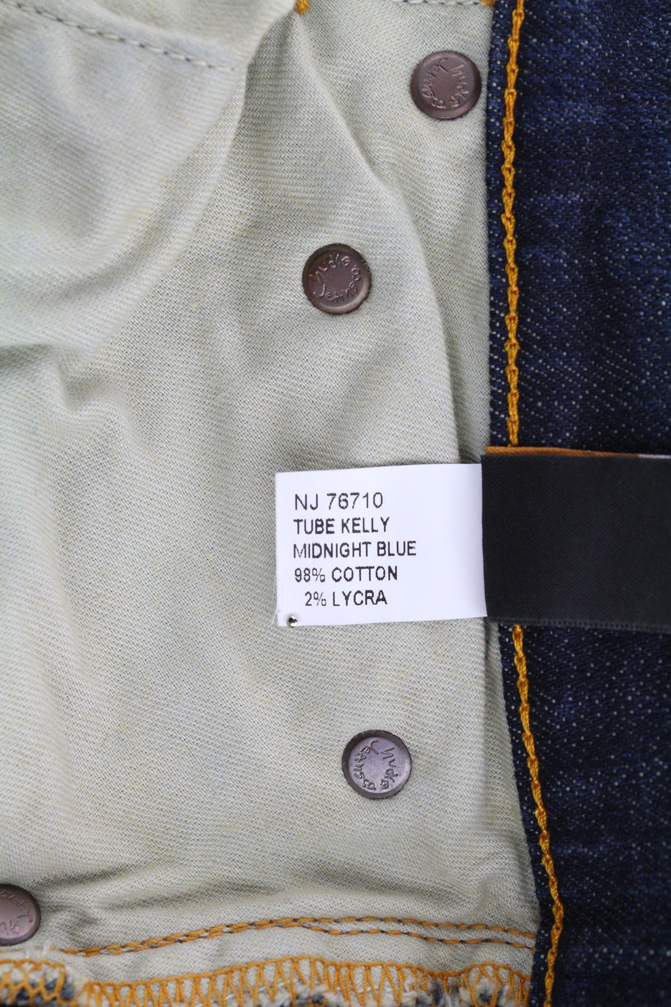 Nudie Jeans TUBE KELLY W28/L34 Midnight Blue Zip Washed Slim 81931 Size US 28 / EU 44 - 8 Thumbnail