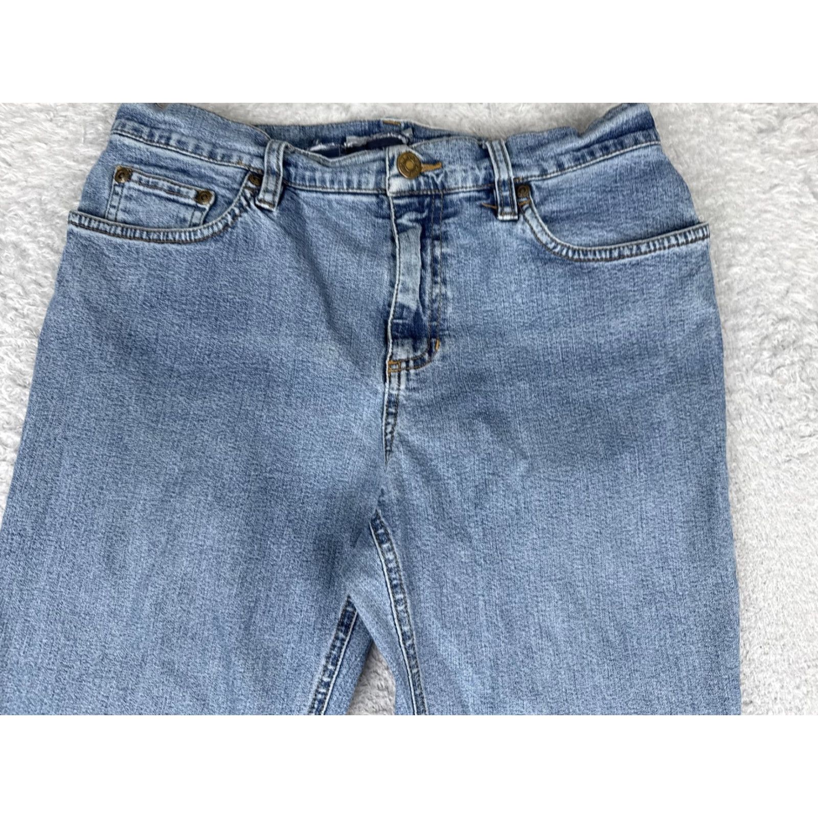 Jones New York Jones New York Jeans Womens 27x29 Blue Medium Wash High Rise Straight Denim Stretch Pants Regular 5-Pocket Womens Mens Girls Size 27" / US 4 / IT 40 - 4 Thumbnail