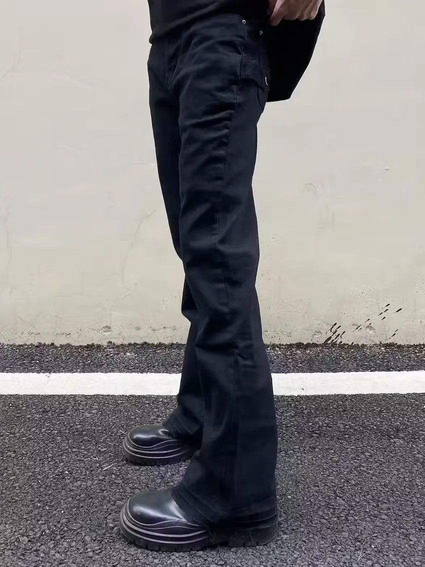 Designer × Japanese Brand Black punk utility carpenter flared jeans Size US 33 - 2 Thumbnail