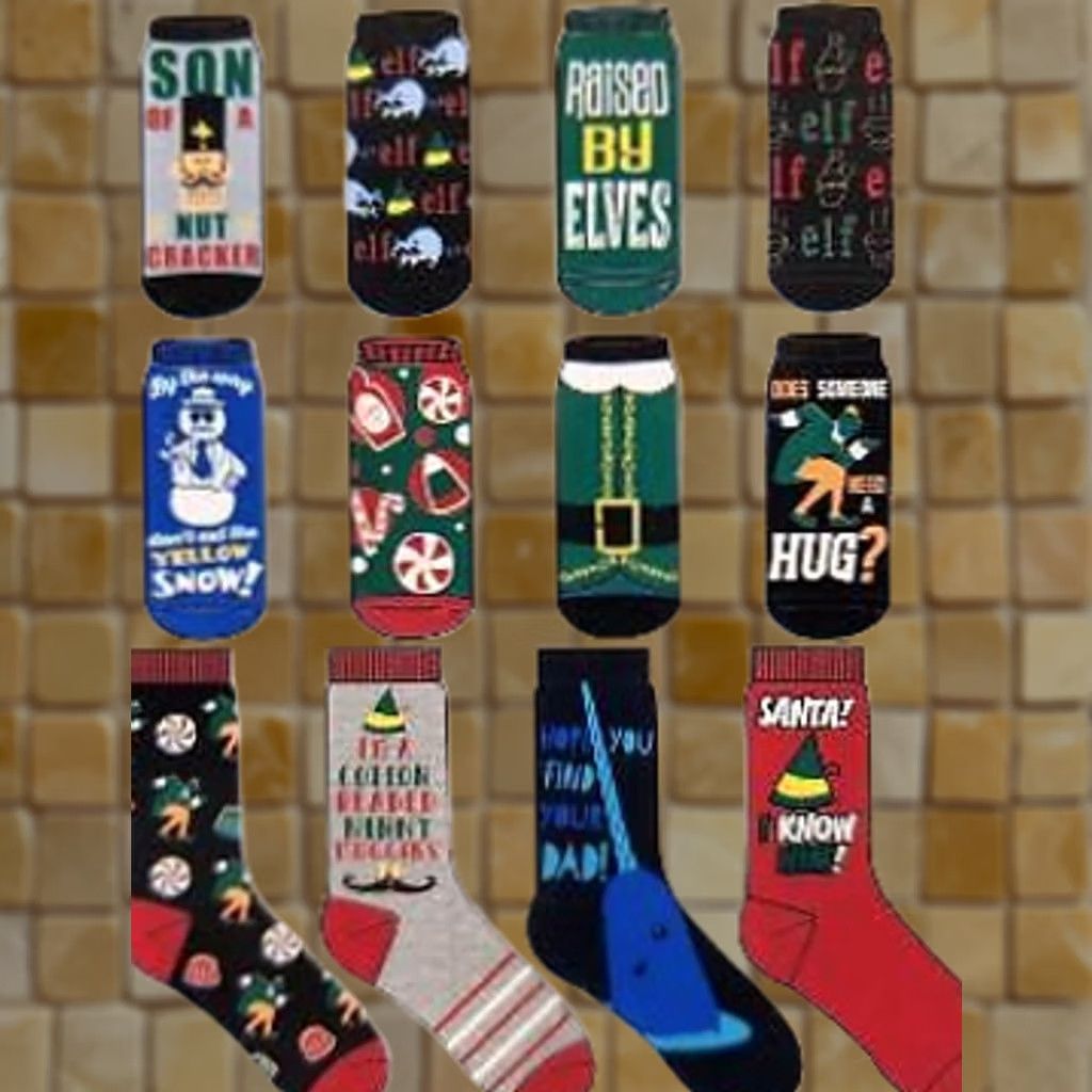 Vintage VINTAGE NEW BUDDY THE ELF 12 DAYS OF SOCKS CHRISTMAS CREW AND LOW CUT Size ONE SIZE - 1 Thumbnail