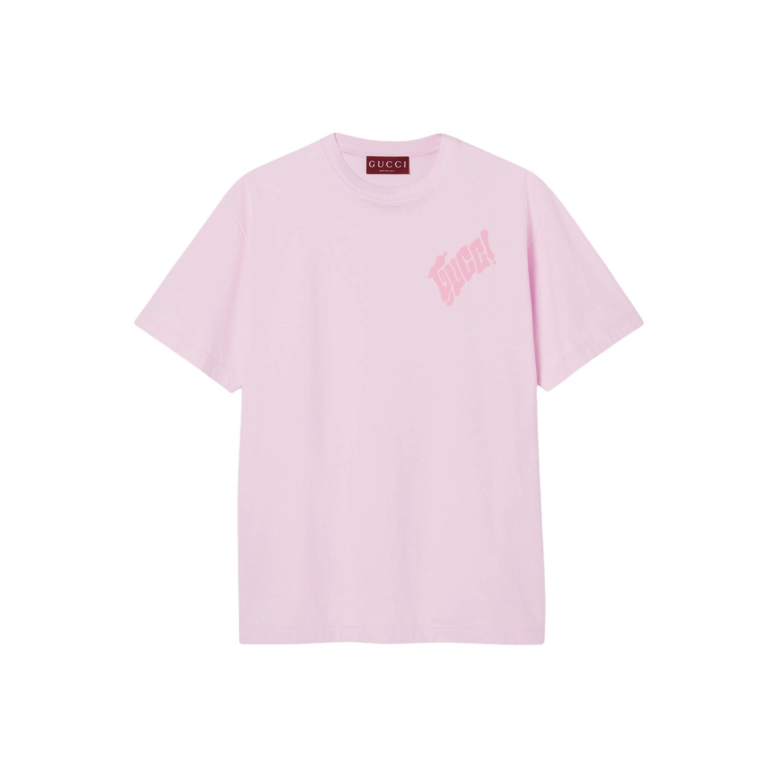 Adidas × Gucci adidas x Gucci cotton jersey pink T-shirt | Grailed