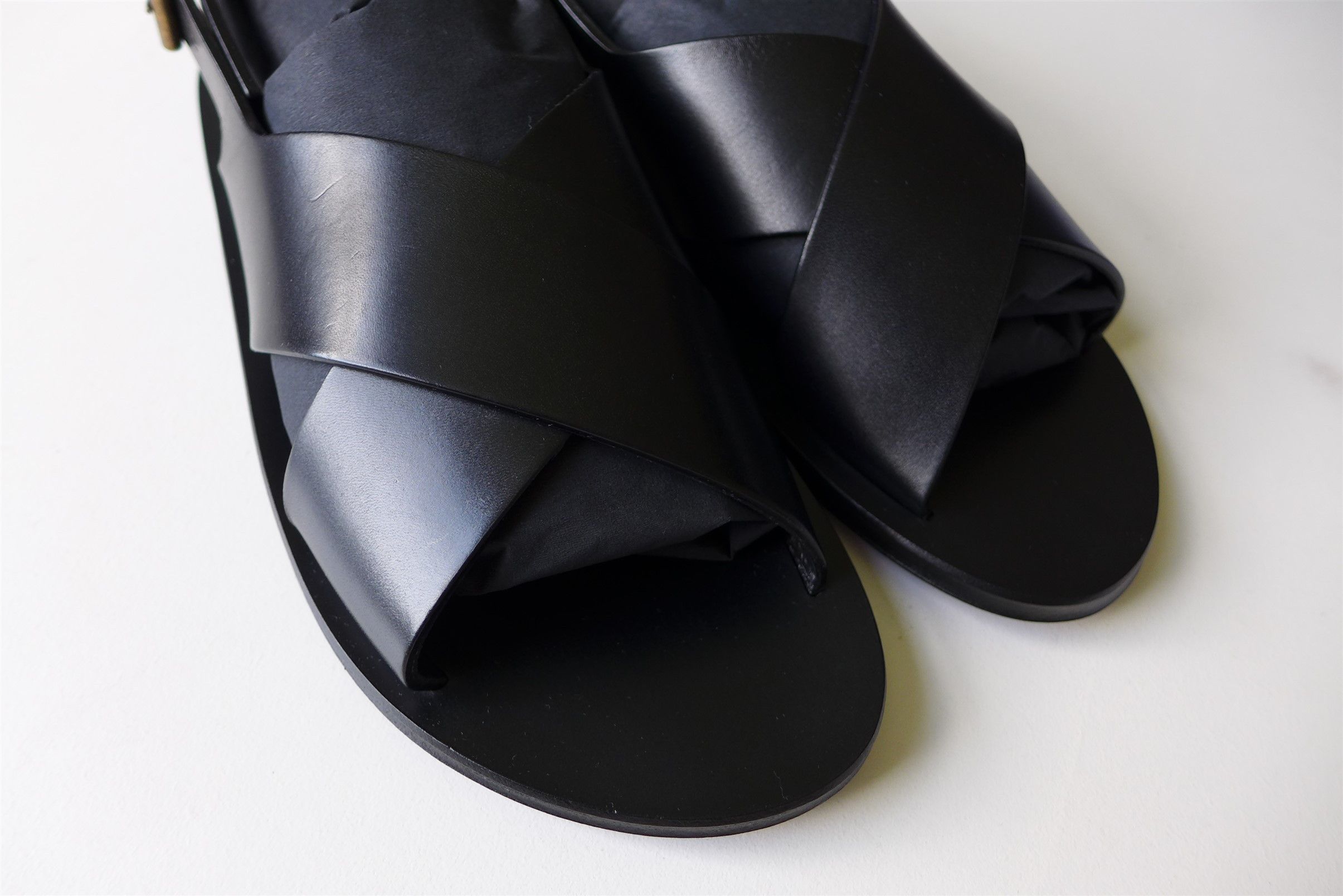 Saint Laurent Paris Saint Laurent Paris Mojave Sandals - Black Calf Leather Size US 9 / EU 42 - 9 Thumbnail