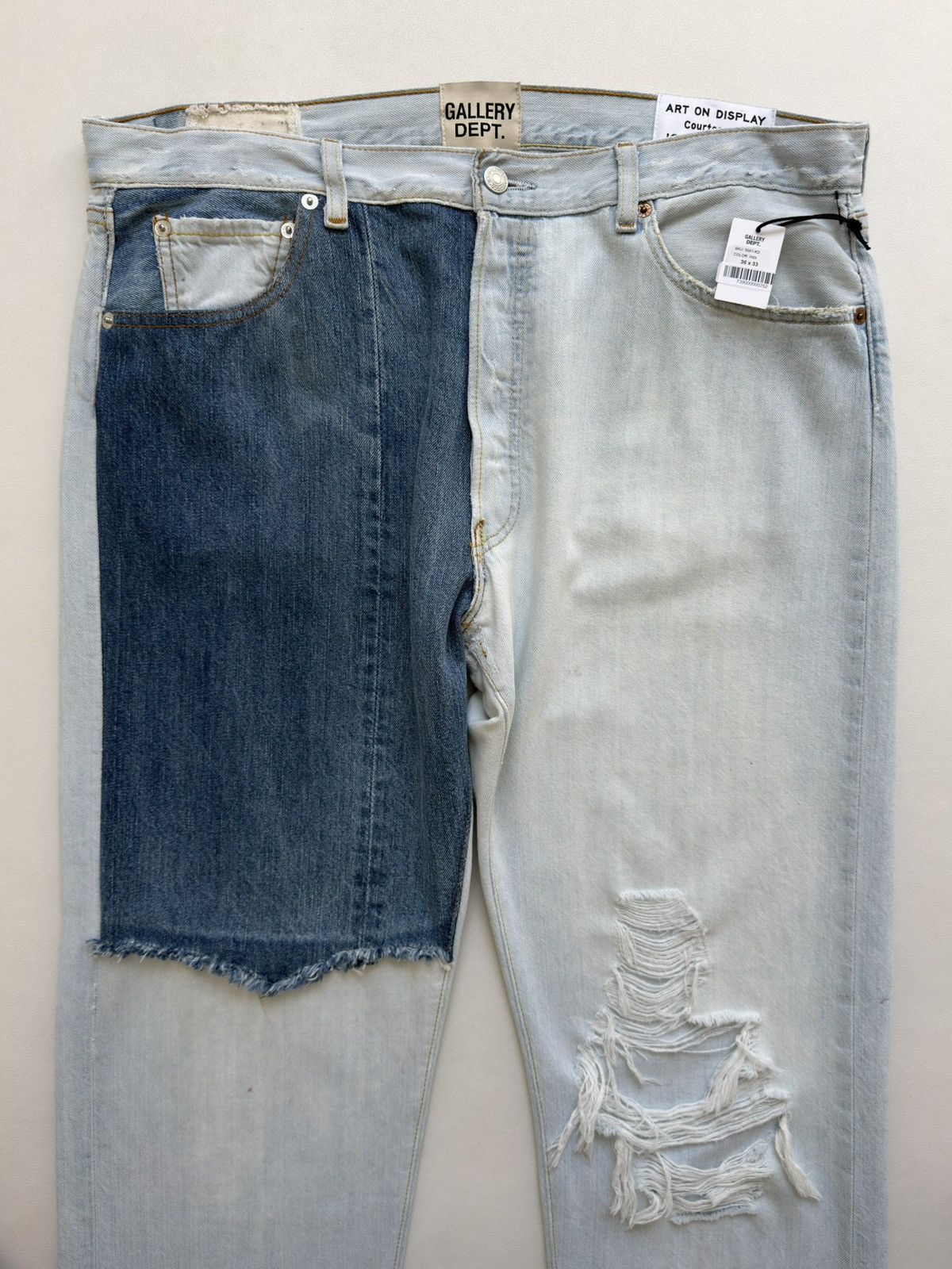 Gallery Dept. Ken 5001 Reworked Washed Blue Jeans Size US 36 / EU 52 - 5 Thumbnail