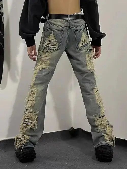 Jean Retro distressed ripped micro-flare jeans Size US 32 / EU 48 - 2 Thumbnail